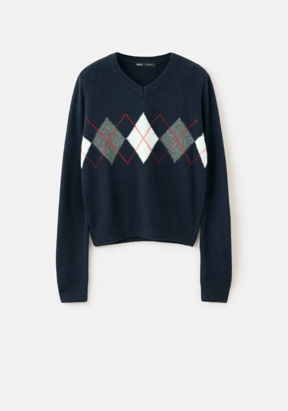 Pattern Sweater With V-Neck - Blue