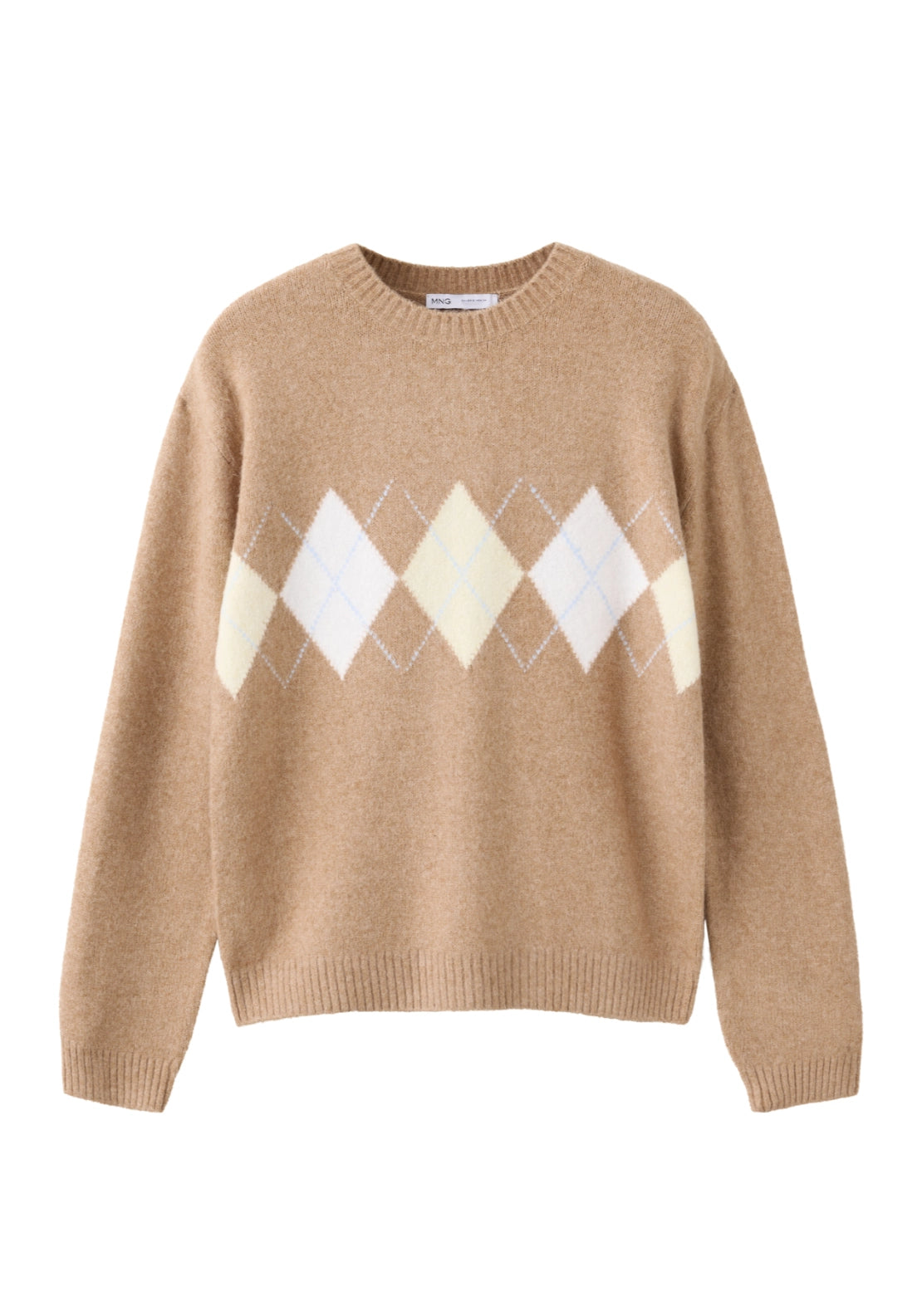 Pattern Sweater With Crew Neck - Brown