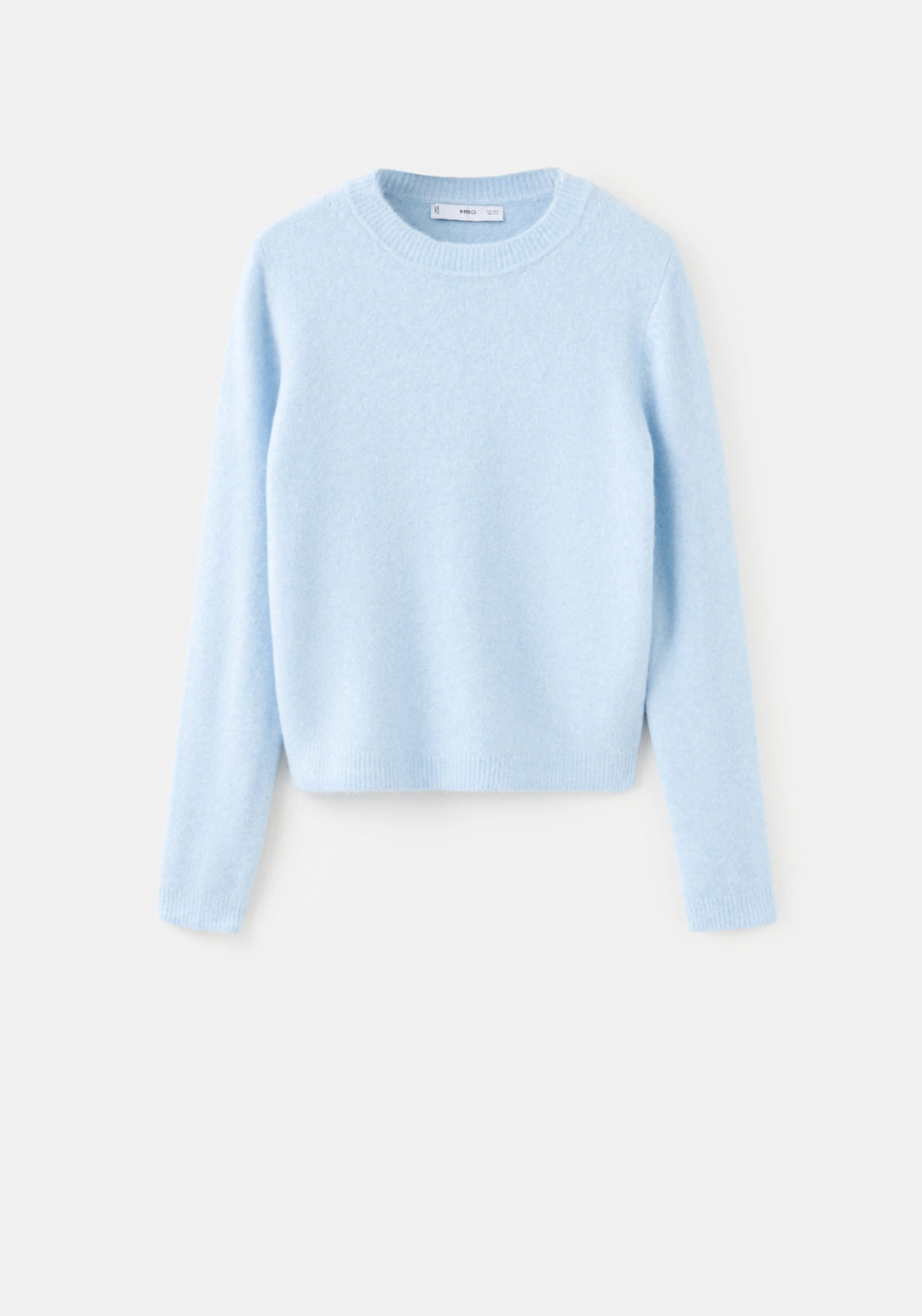 Knitted Sweater With Crew Neck - Blue