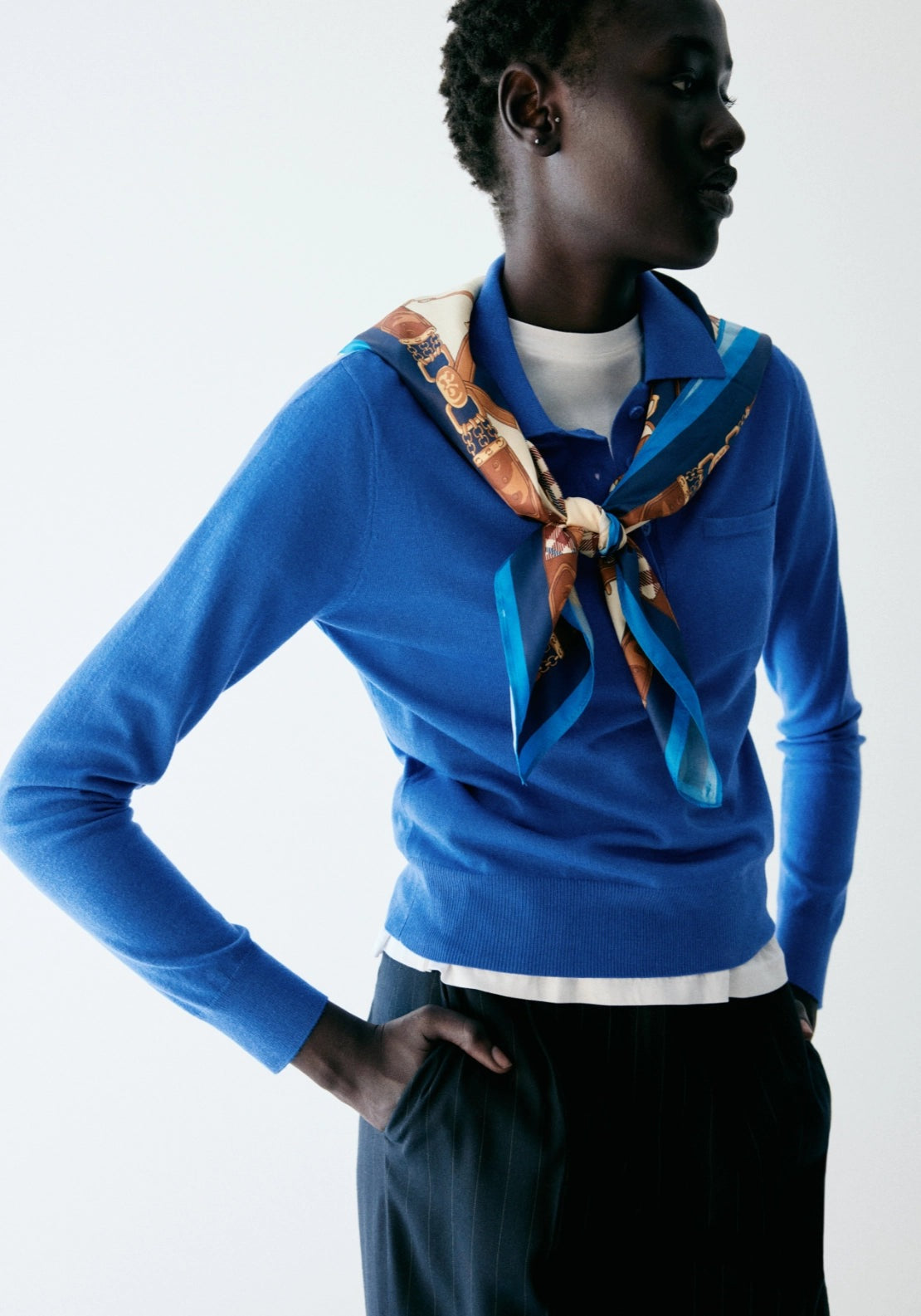 Polo Shirt With Pocket - Blue