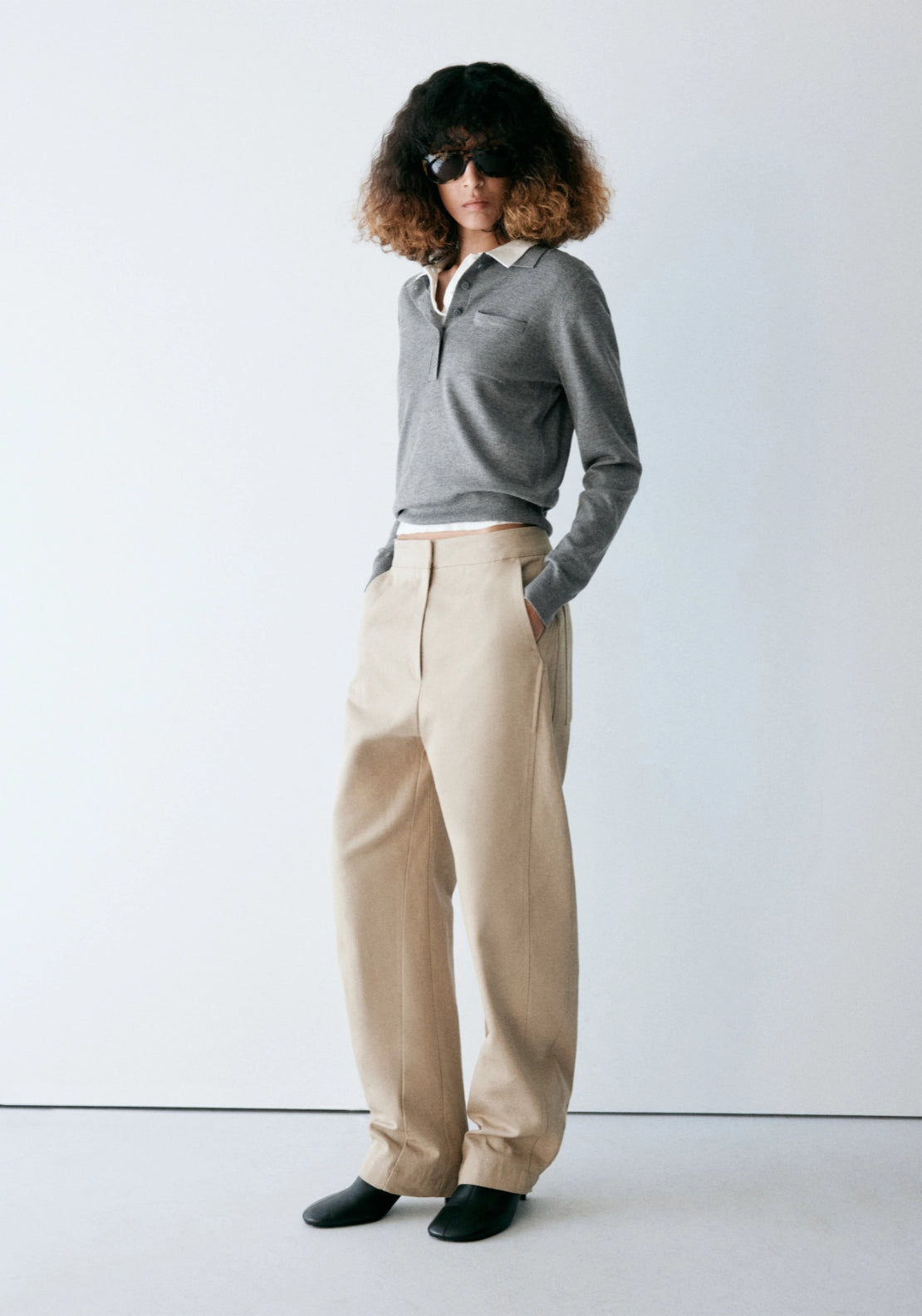 Polo Shirt With Pocket - Grey