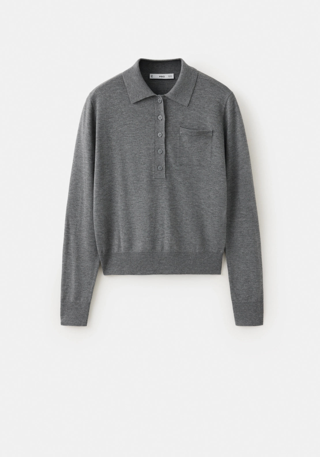 Polo Shirt With Pocket - Grey