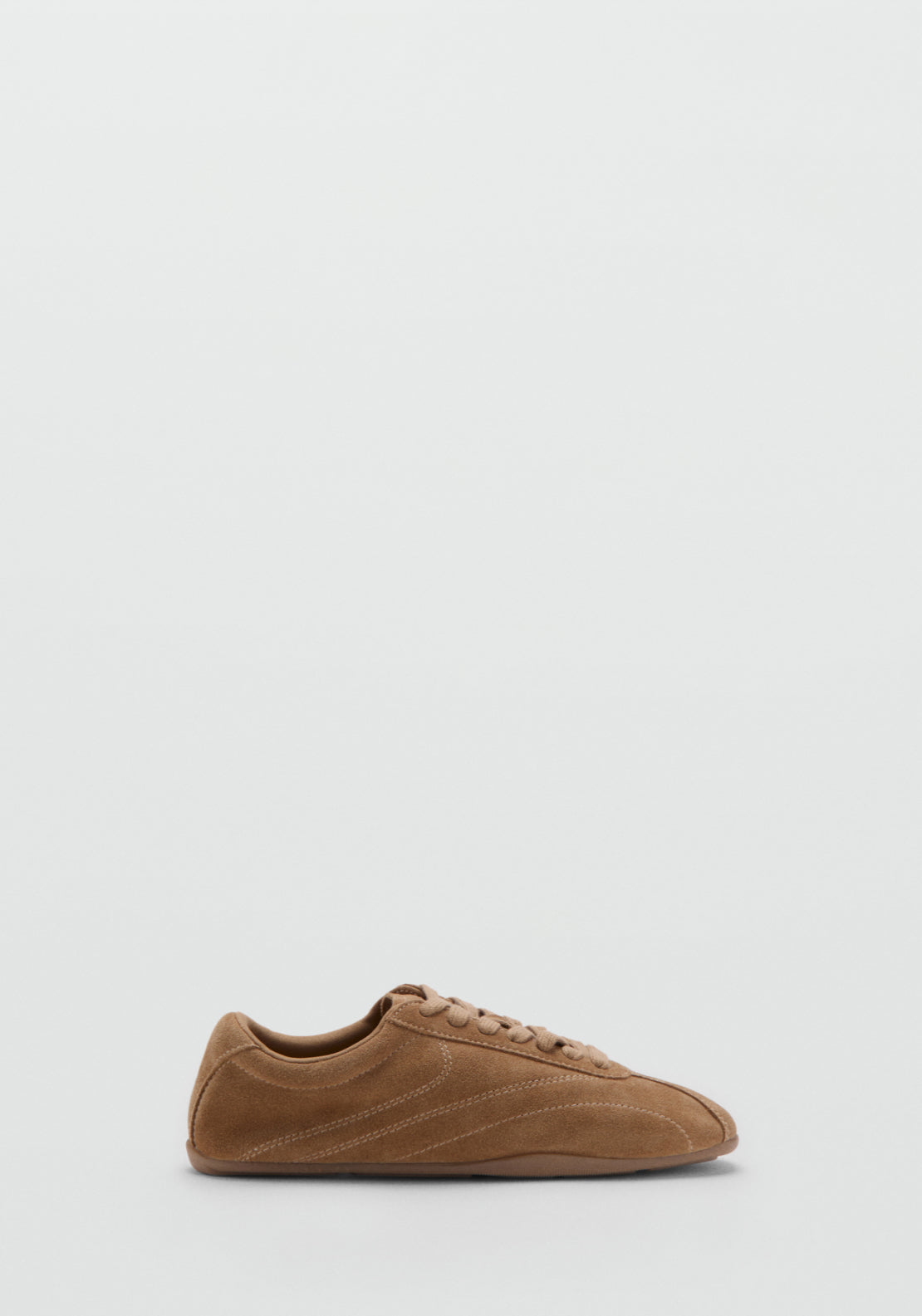 Contrasting Panel Leather Sneakers - Brown