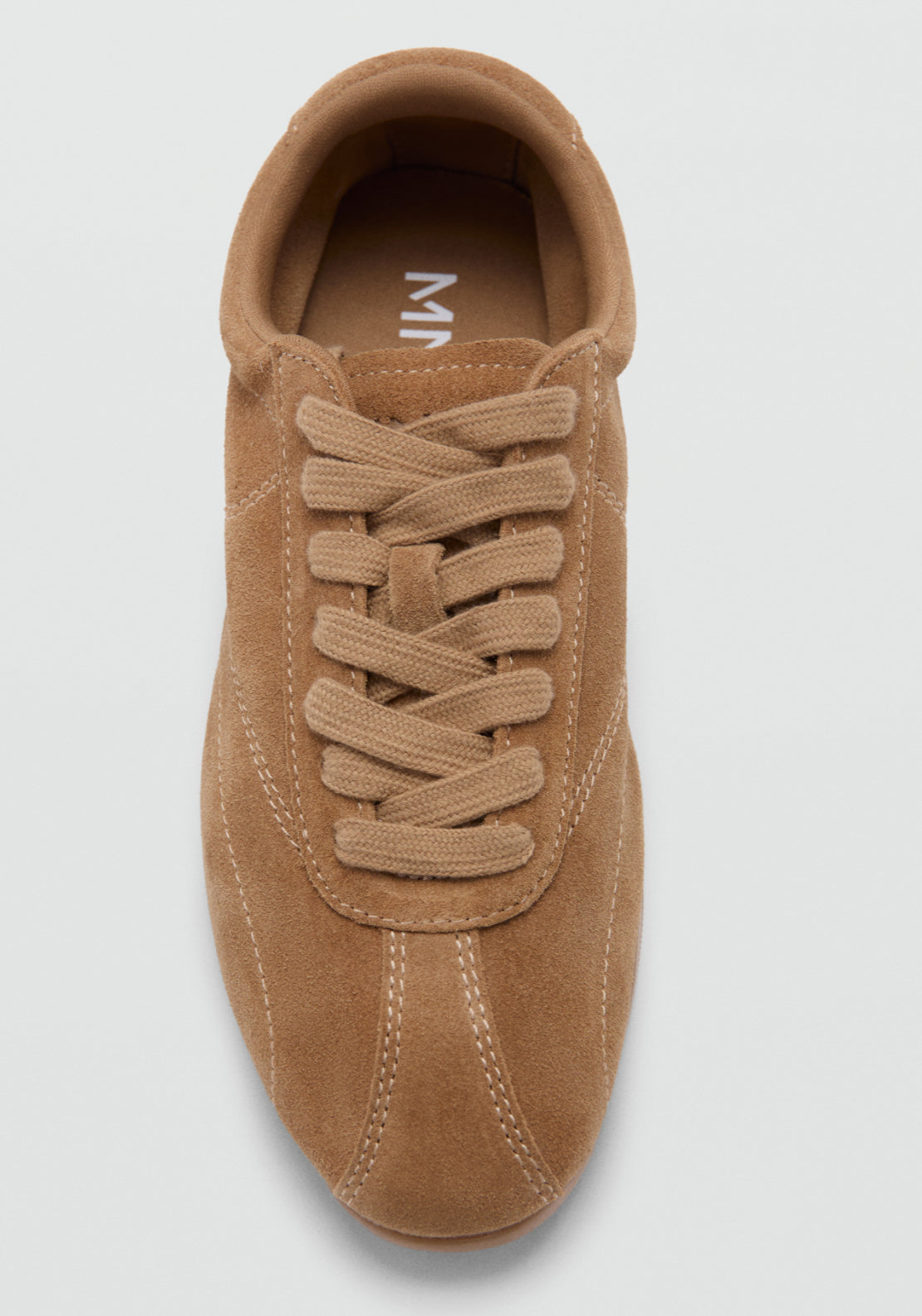 Contrasting Panel Leather Sneakers - Brown