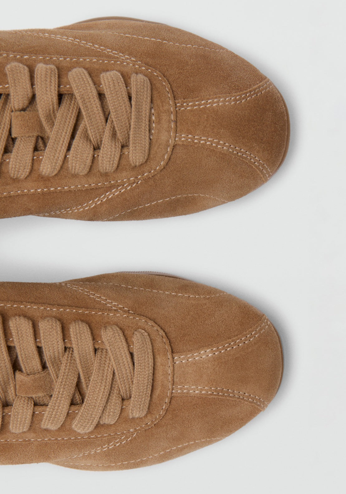 Contrasting Panel Leather Sneakers - Brown