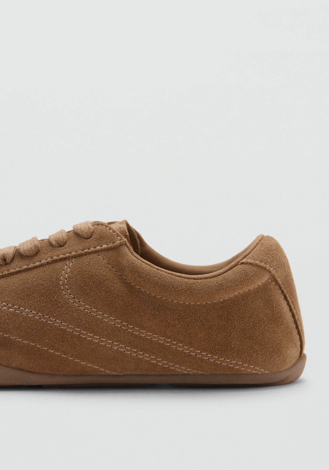 Contrasting Panel Leather Sneakers - Brown