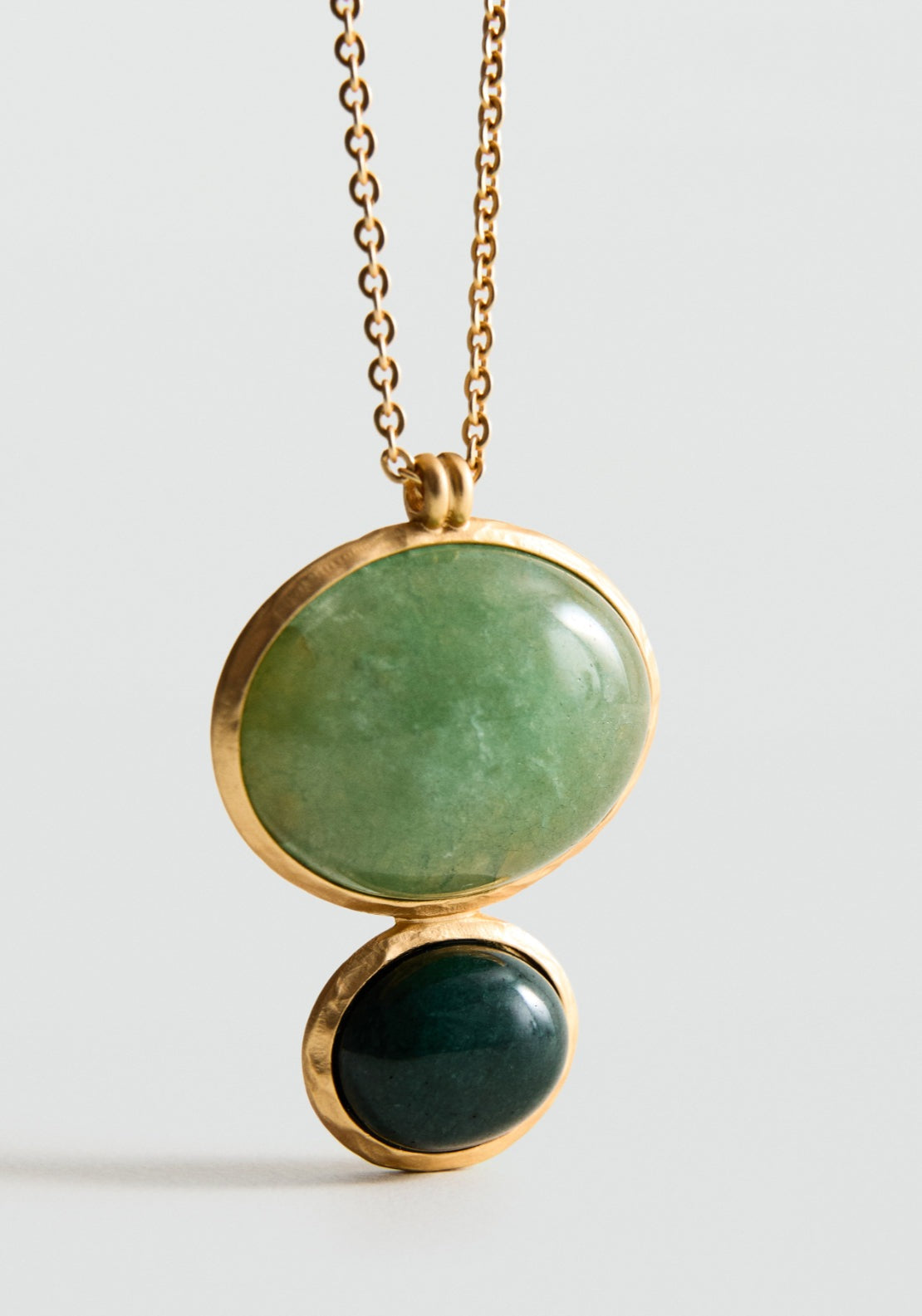 Long Pendant With Stones - Gold