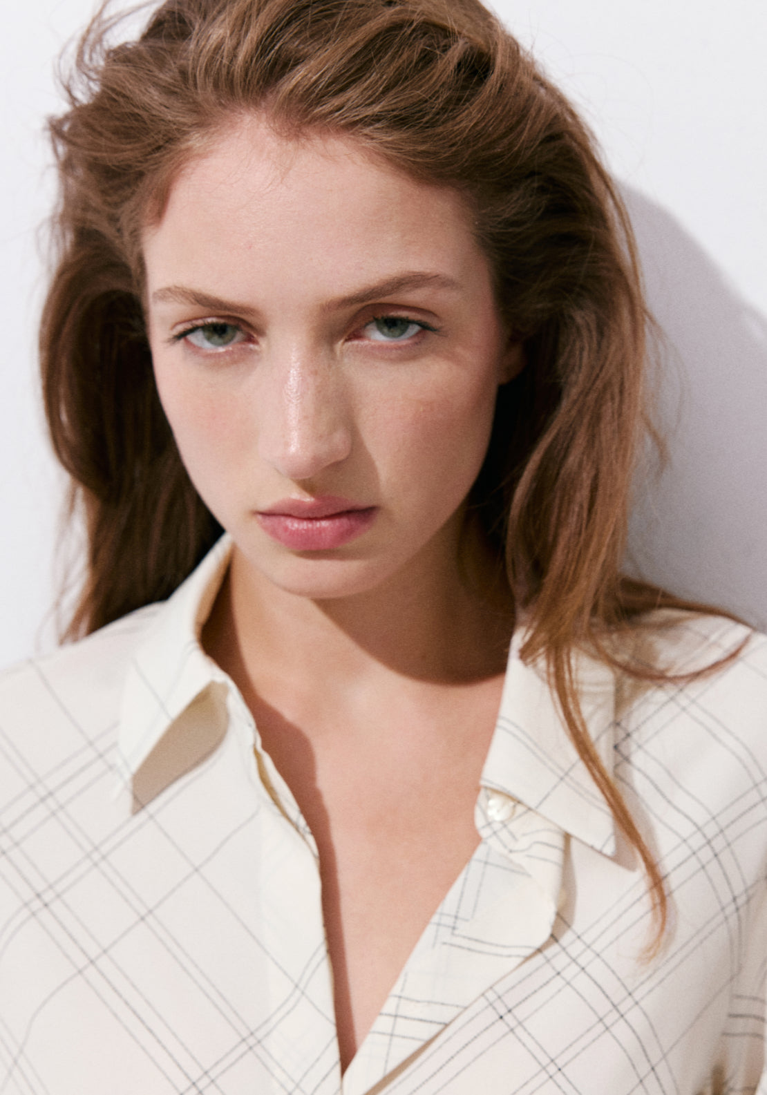 Printed Straight Shirt - White
