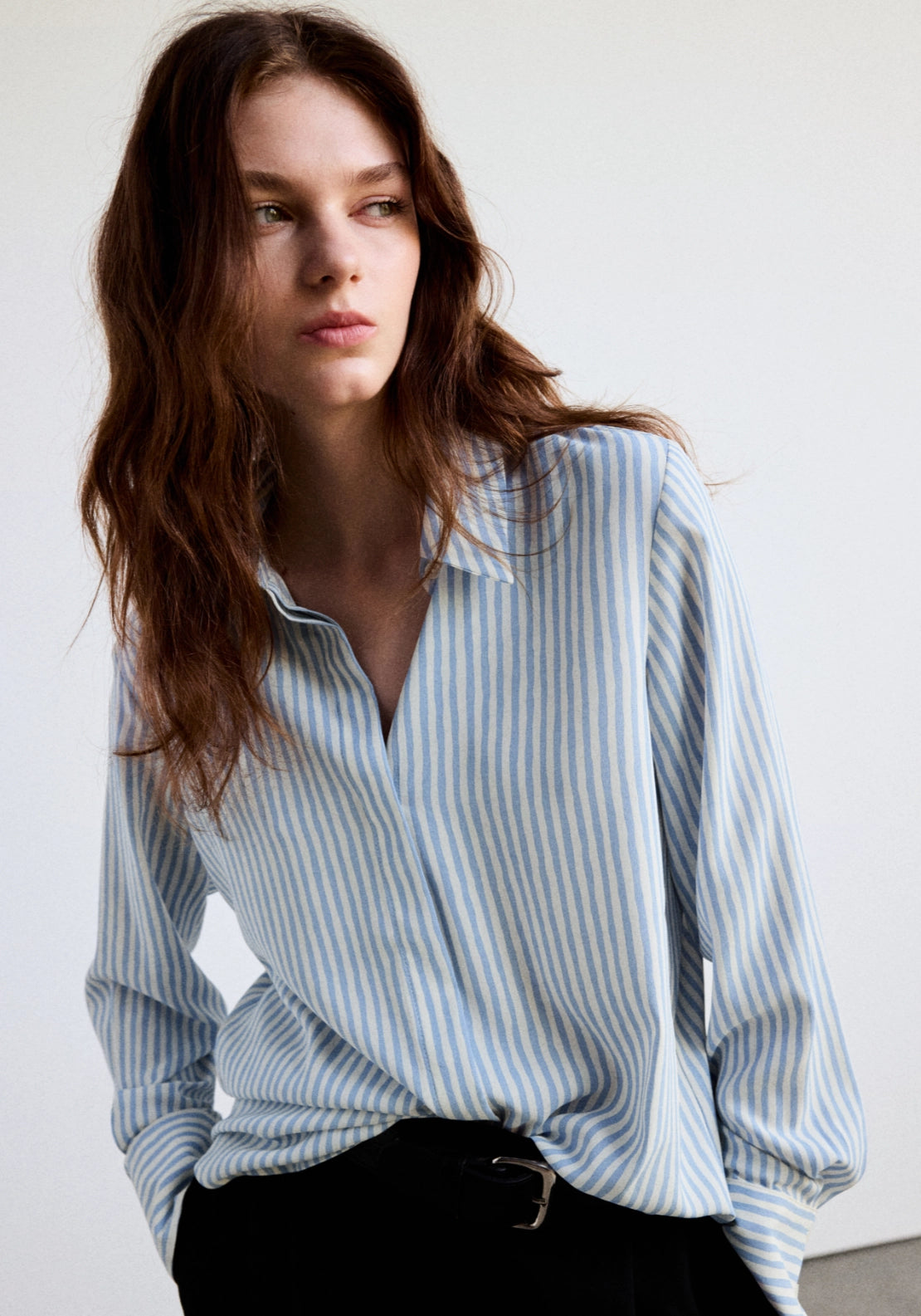 Printed Straight Shirt - Blue