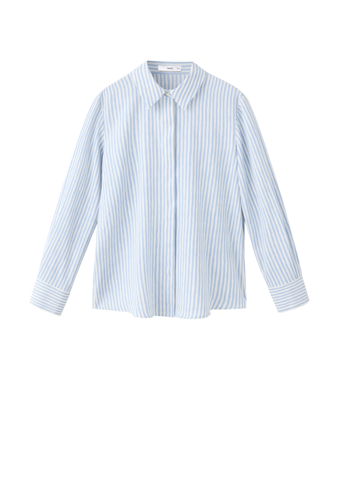 Printed Straight Shirt - Blue