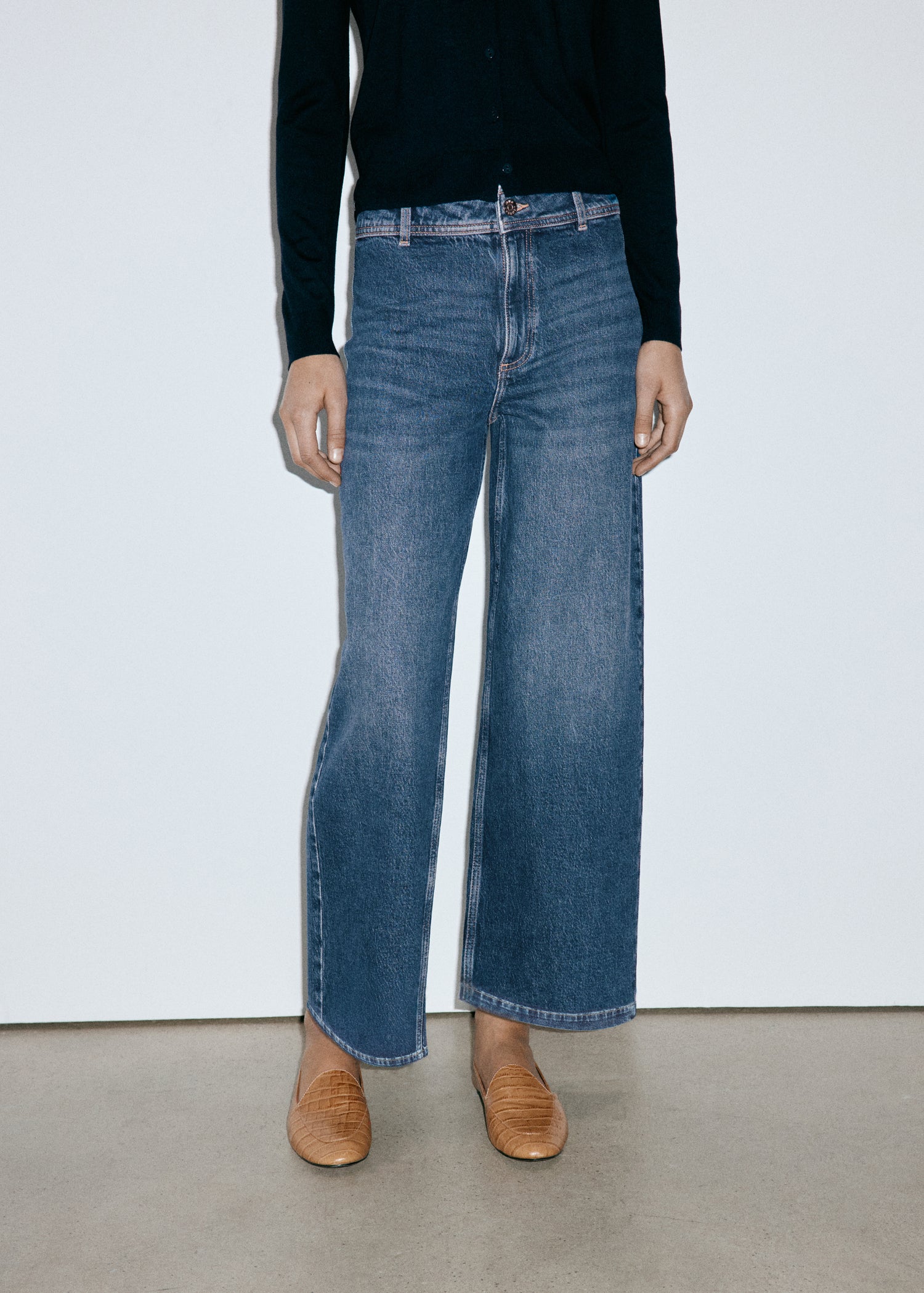 Catherin High Rise Wide-Leg Culotte Jeans - Denim Blue