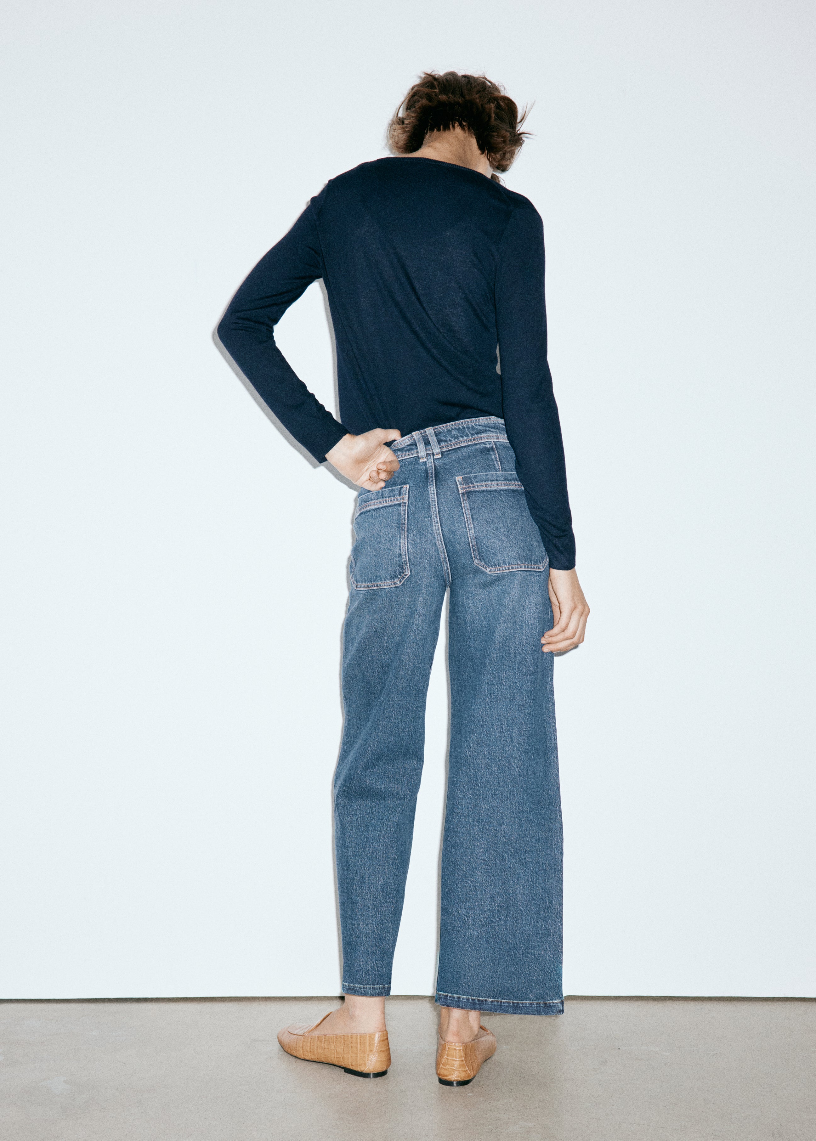Catherin High Rise Wide-Leg Culotte Jeans - Denim Blue