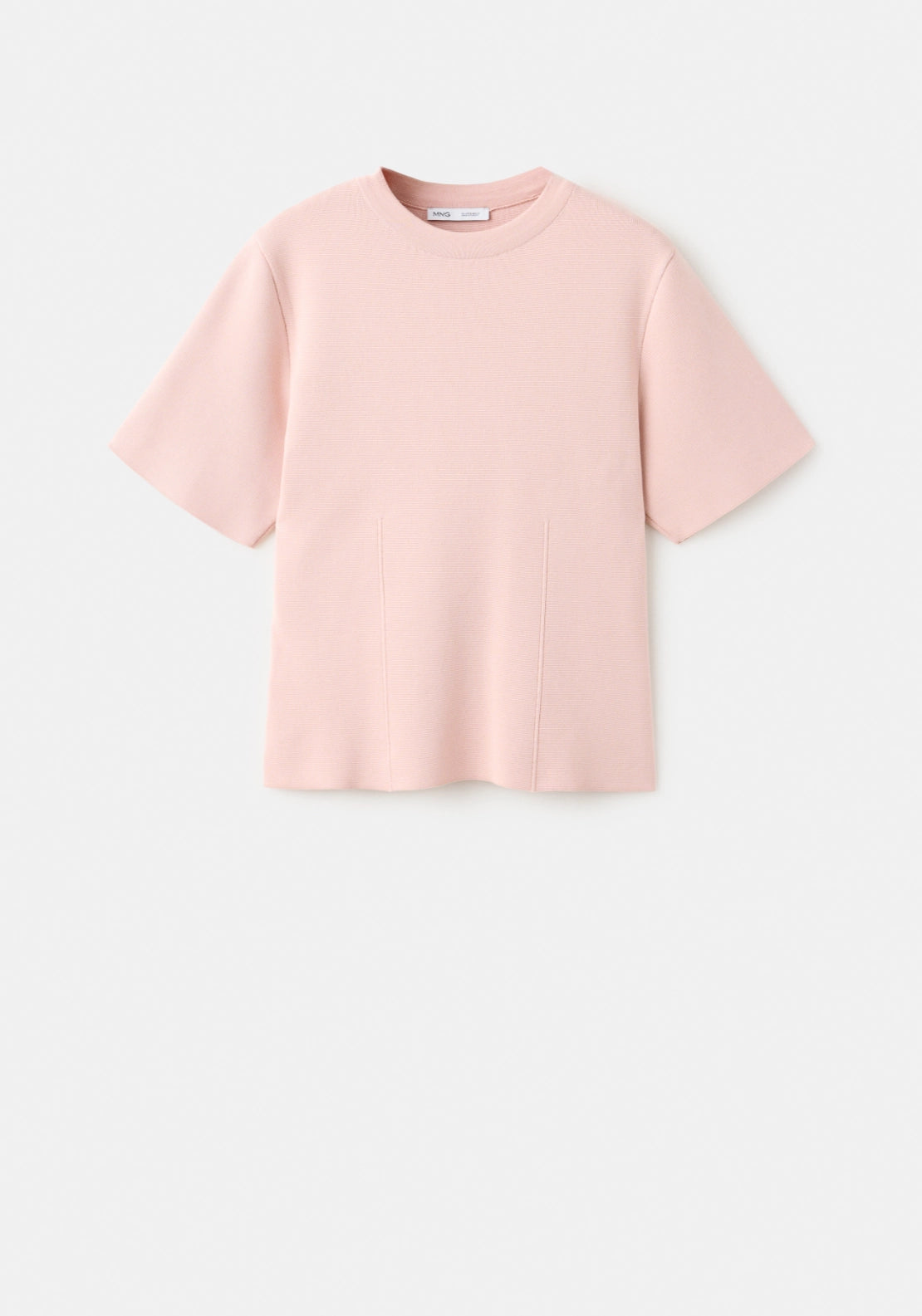 Short Sleeved Fine Knit Sweater - Pink