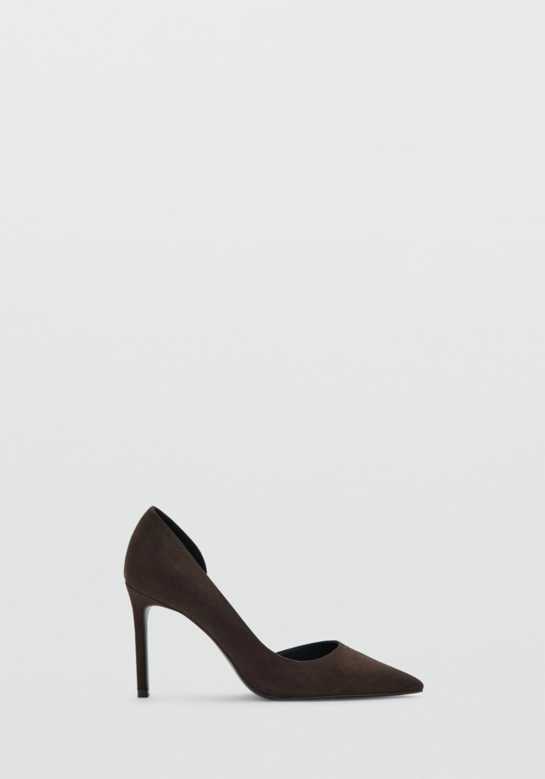 Suede Stiletto High Heel Shoes - Brown