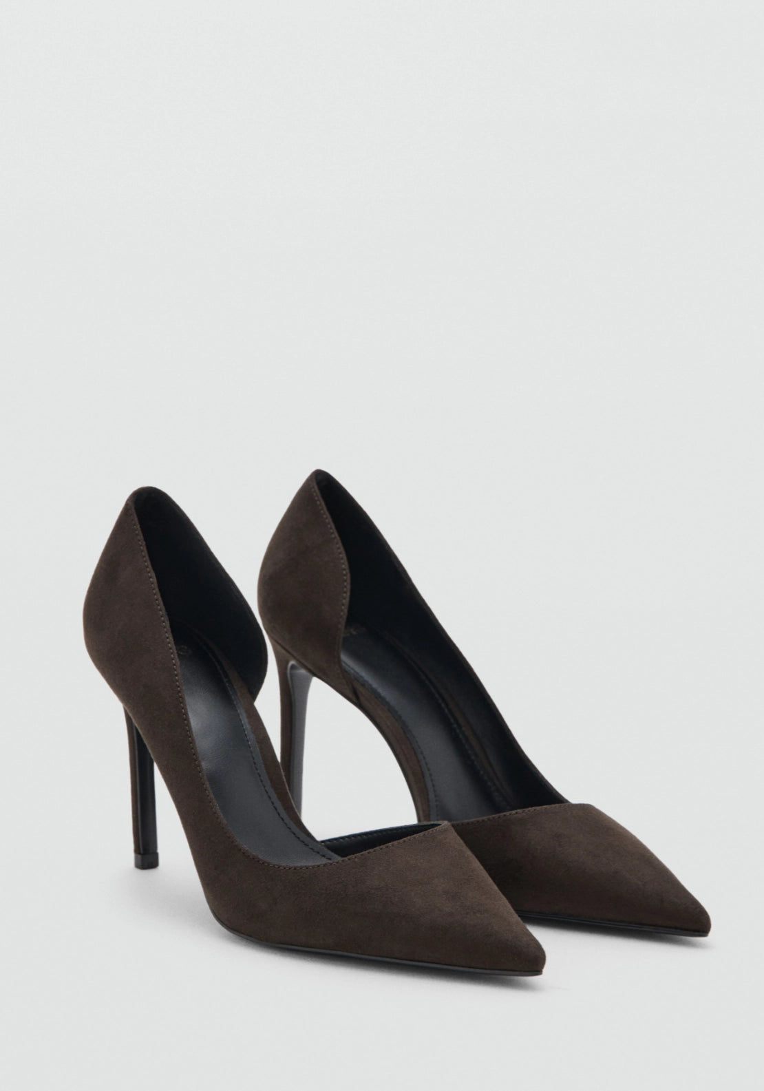 Suede Stiletto High Heel Shoes - Brown