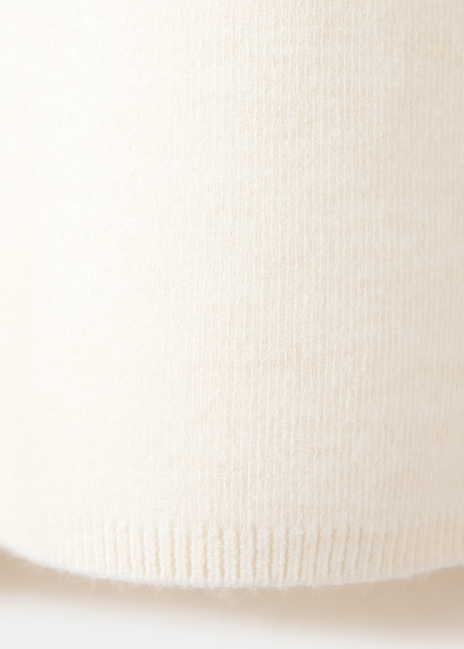 Knitted Sweater With Perkins Neck - Cream