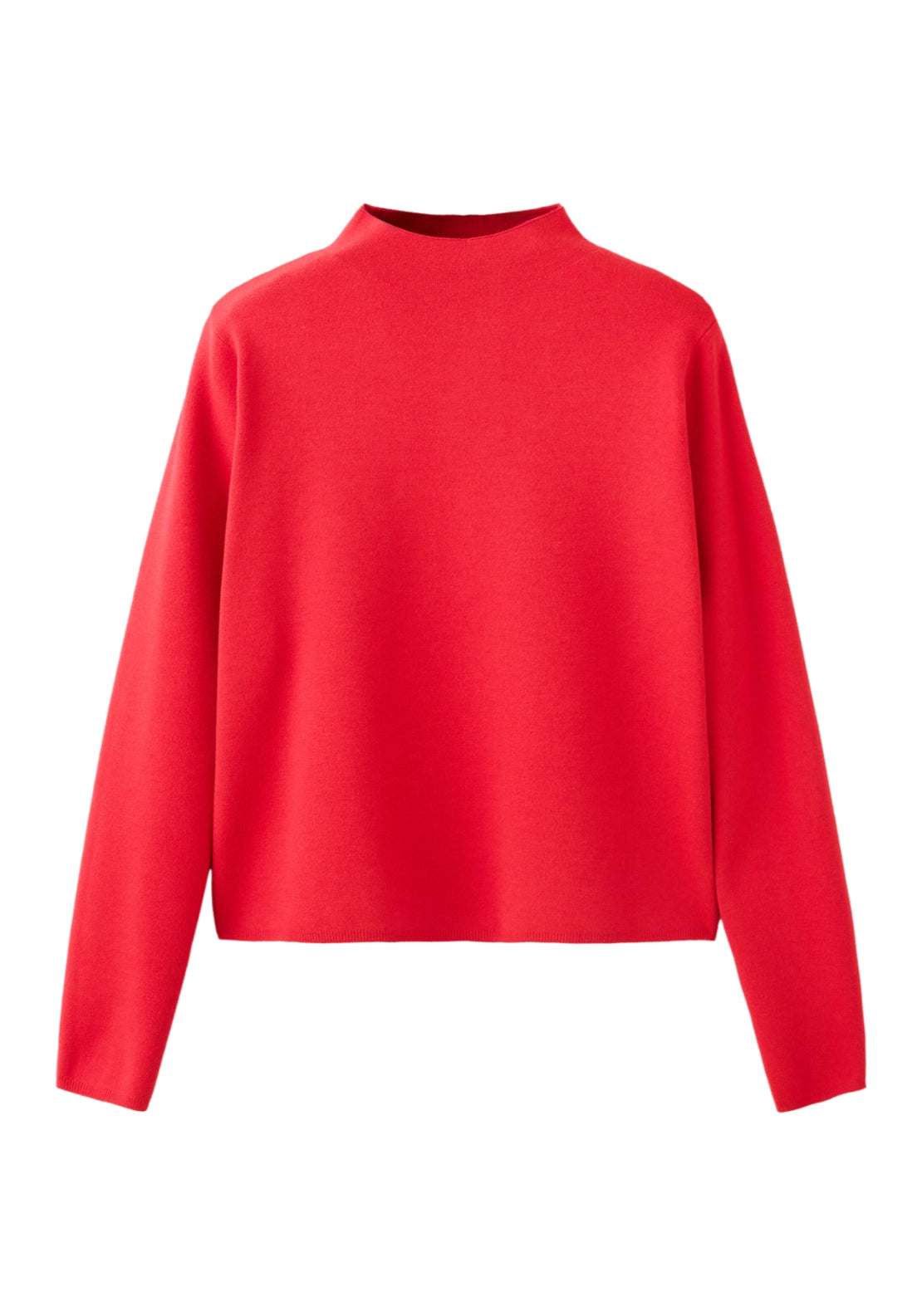 Knitted Sweater With Perkins Neck - Red