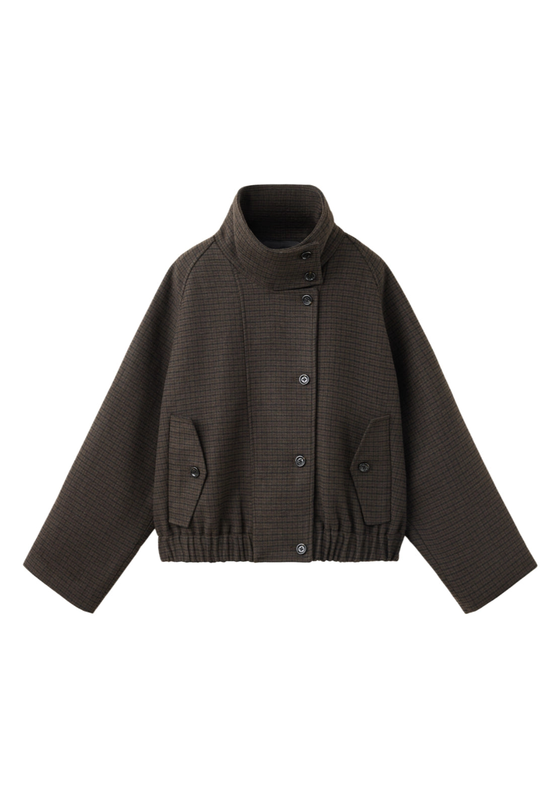 Check Bomber Jacket - Brown
