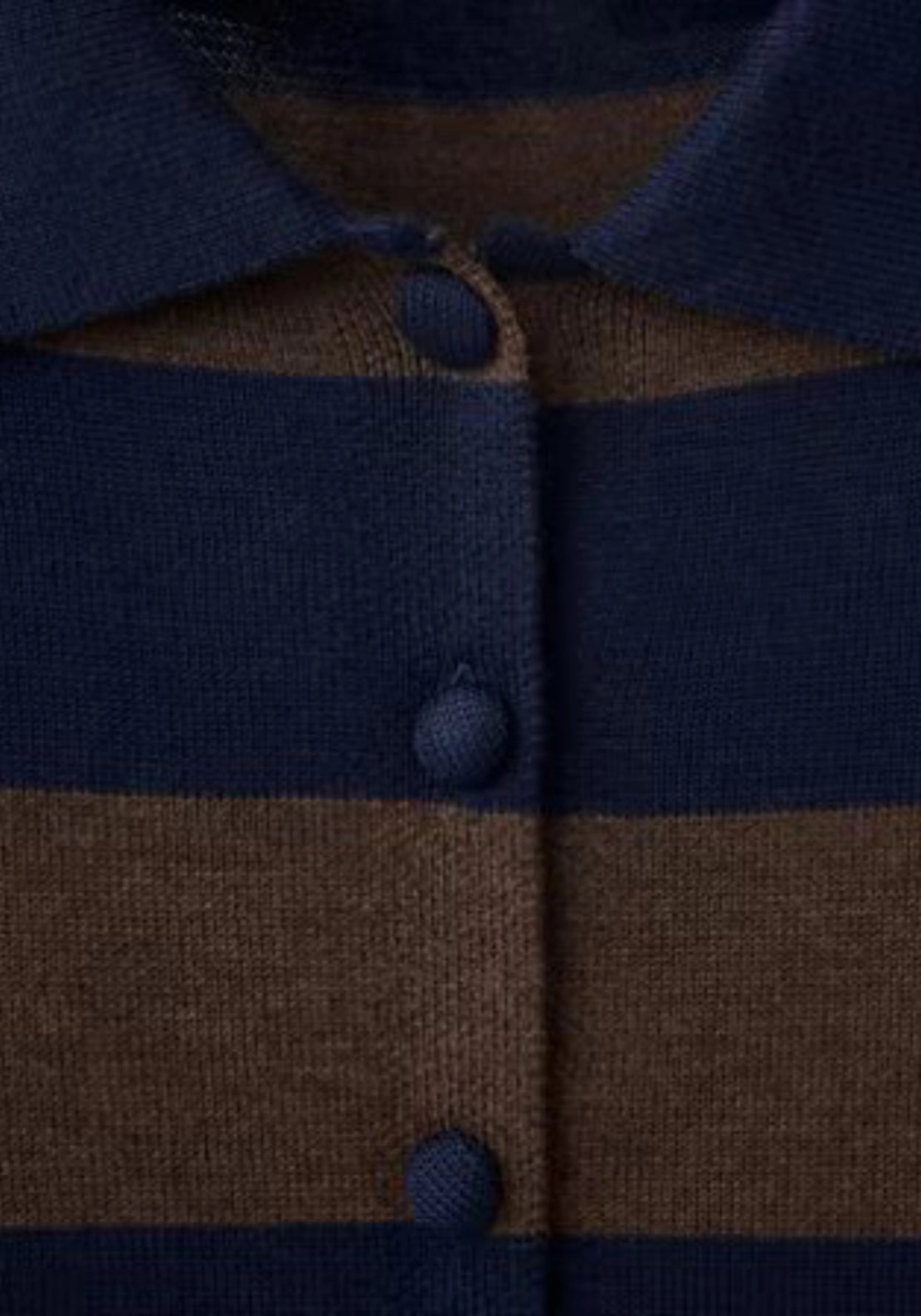 Button Front Cardigan With Lapel Collar - Brown
