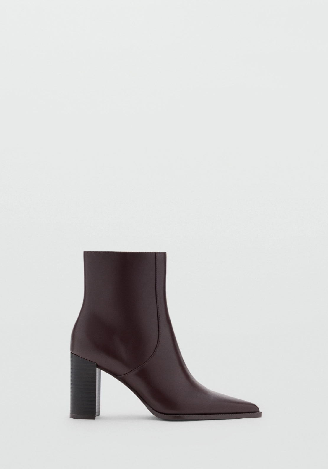 Pointed Heel Ankle Boot - Brown