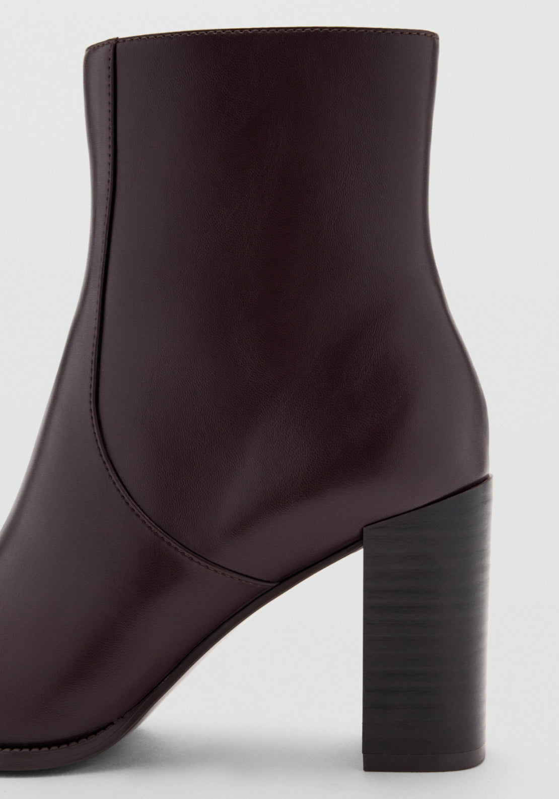 Pointed Heel Ankle Boot - Brown