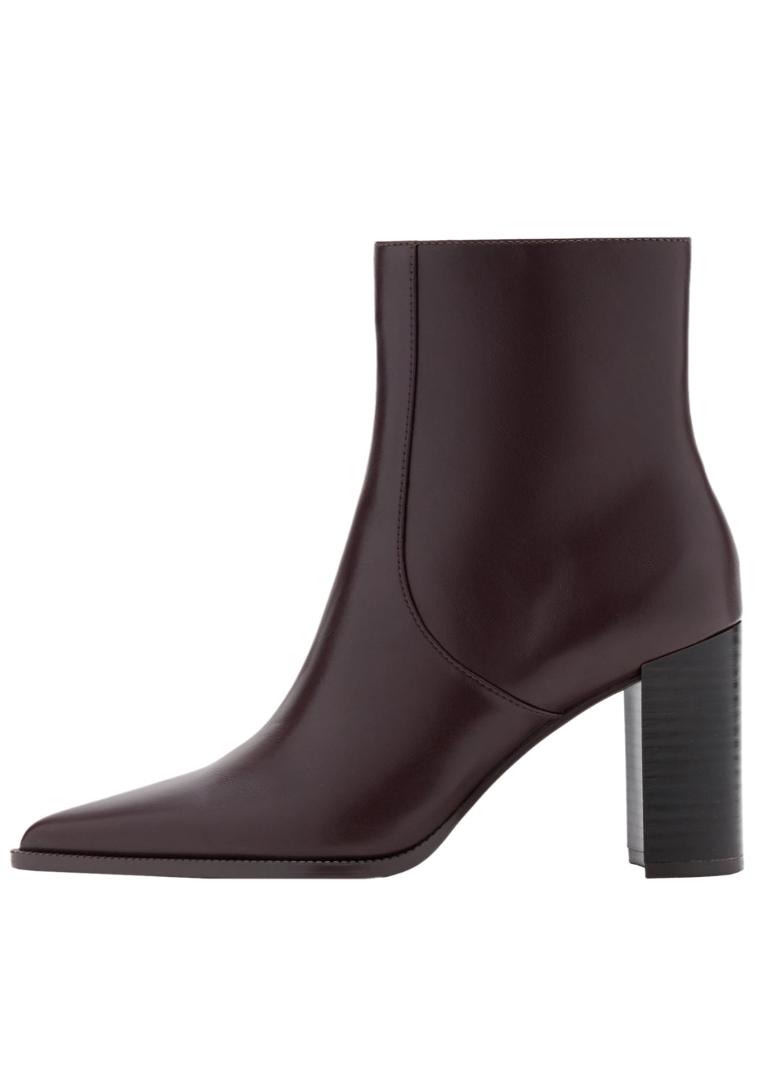 Pointed Heel Ankle Boot - Brown