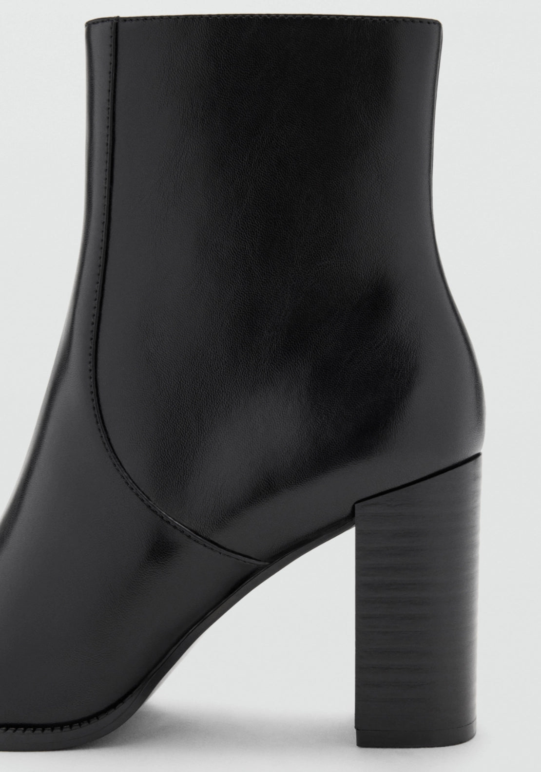 Sleek Pointed Heel Ankle Boot - Black