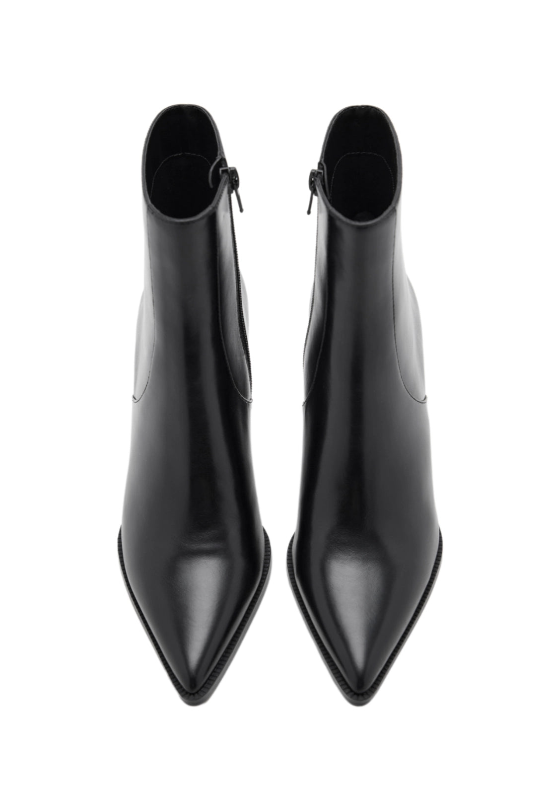 Sleek Pointed Heel Ankle Boot - Black