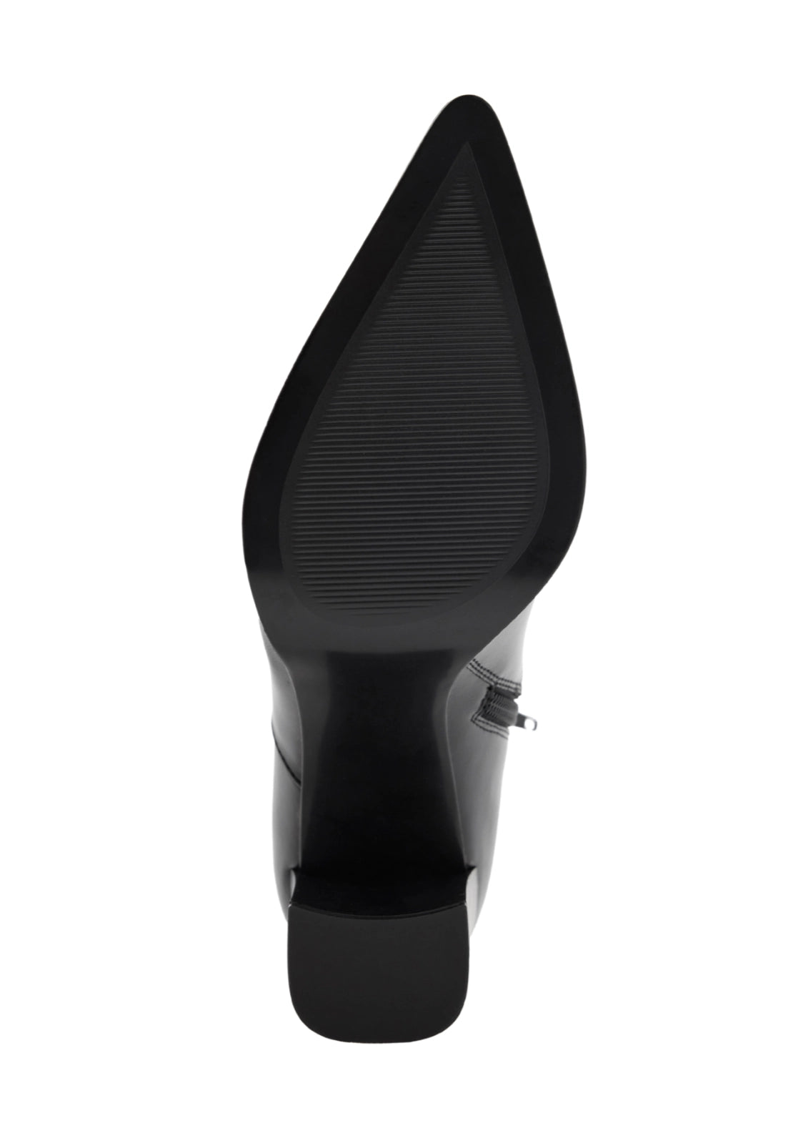 Sleek Pointed Heel Ankle Boot - Black