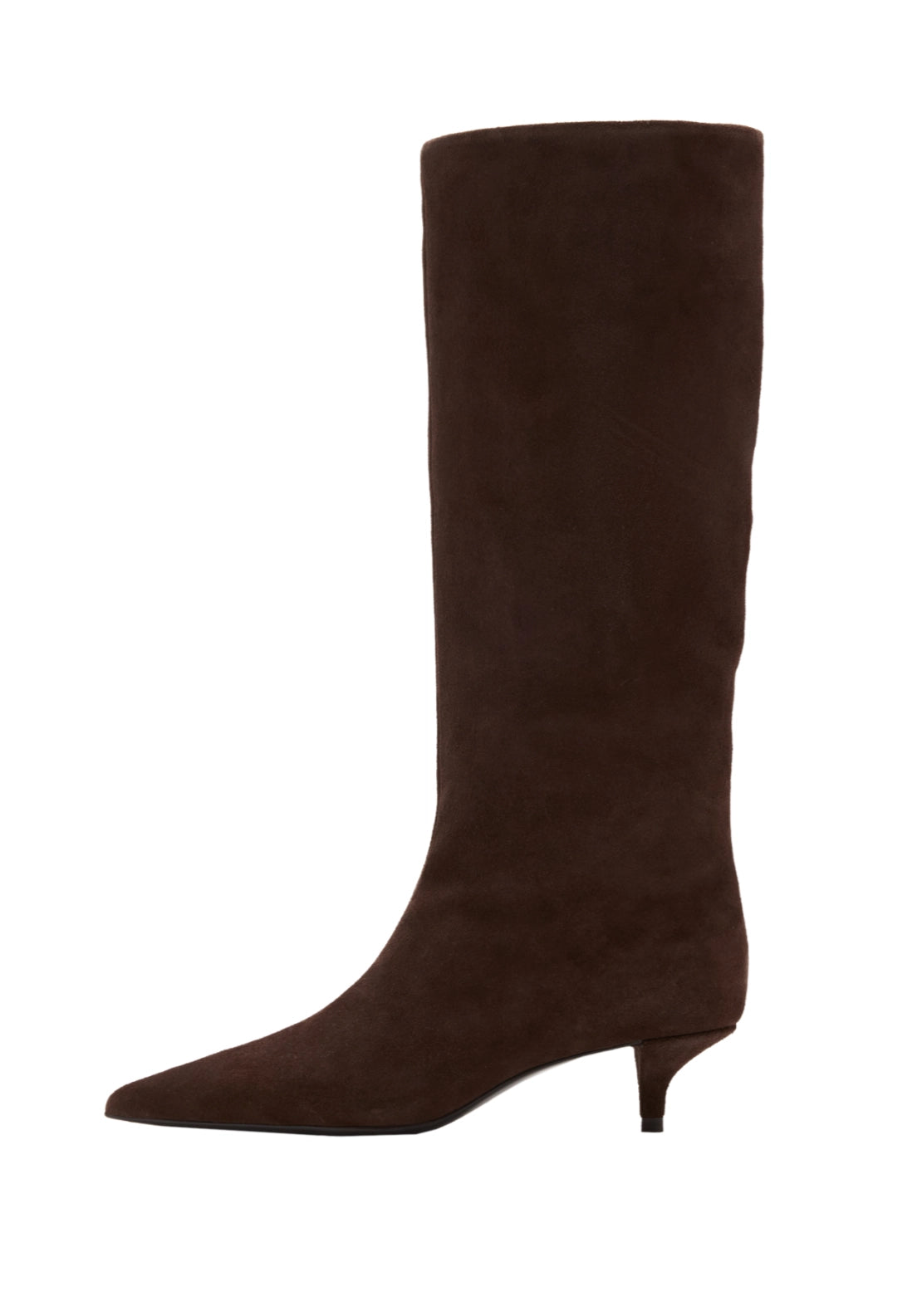 Suede Knee High Boots - Brown