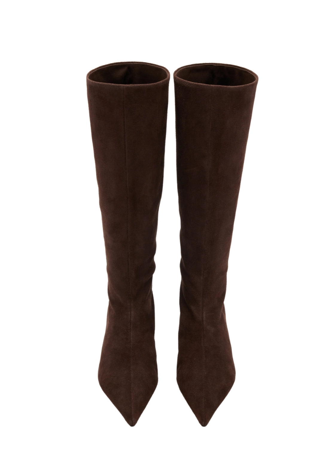 Suede Knee High Boots - Brown