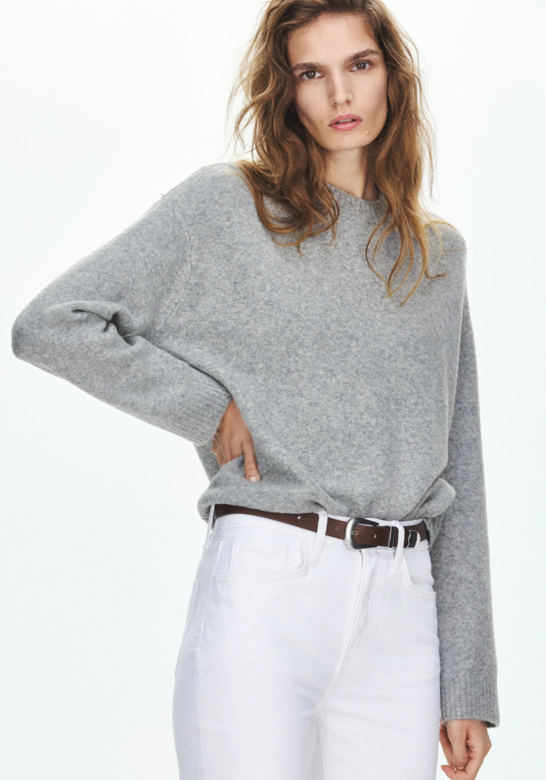Knitted Sweater Crew Neck - Grey
