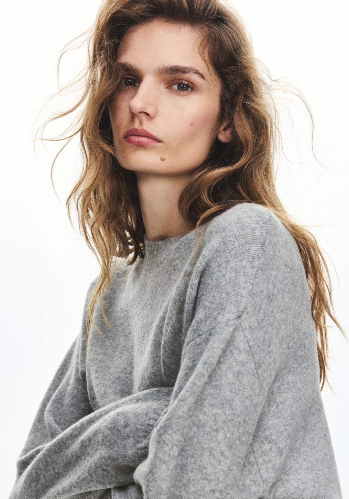 Knitted Sweater Crew Neck - Grey