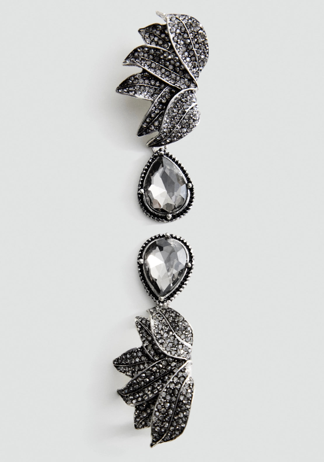 Crystal Drop Earrings - Silver