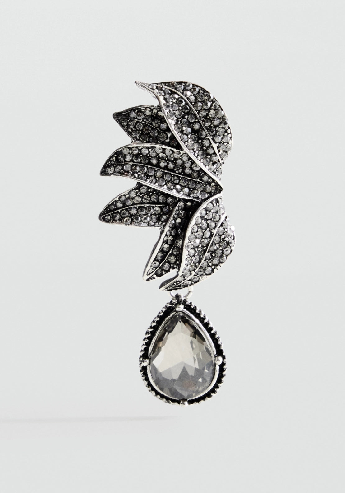 Crystal Drop Earrings - Silver