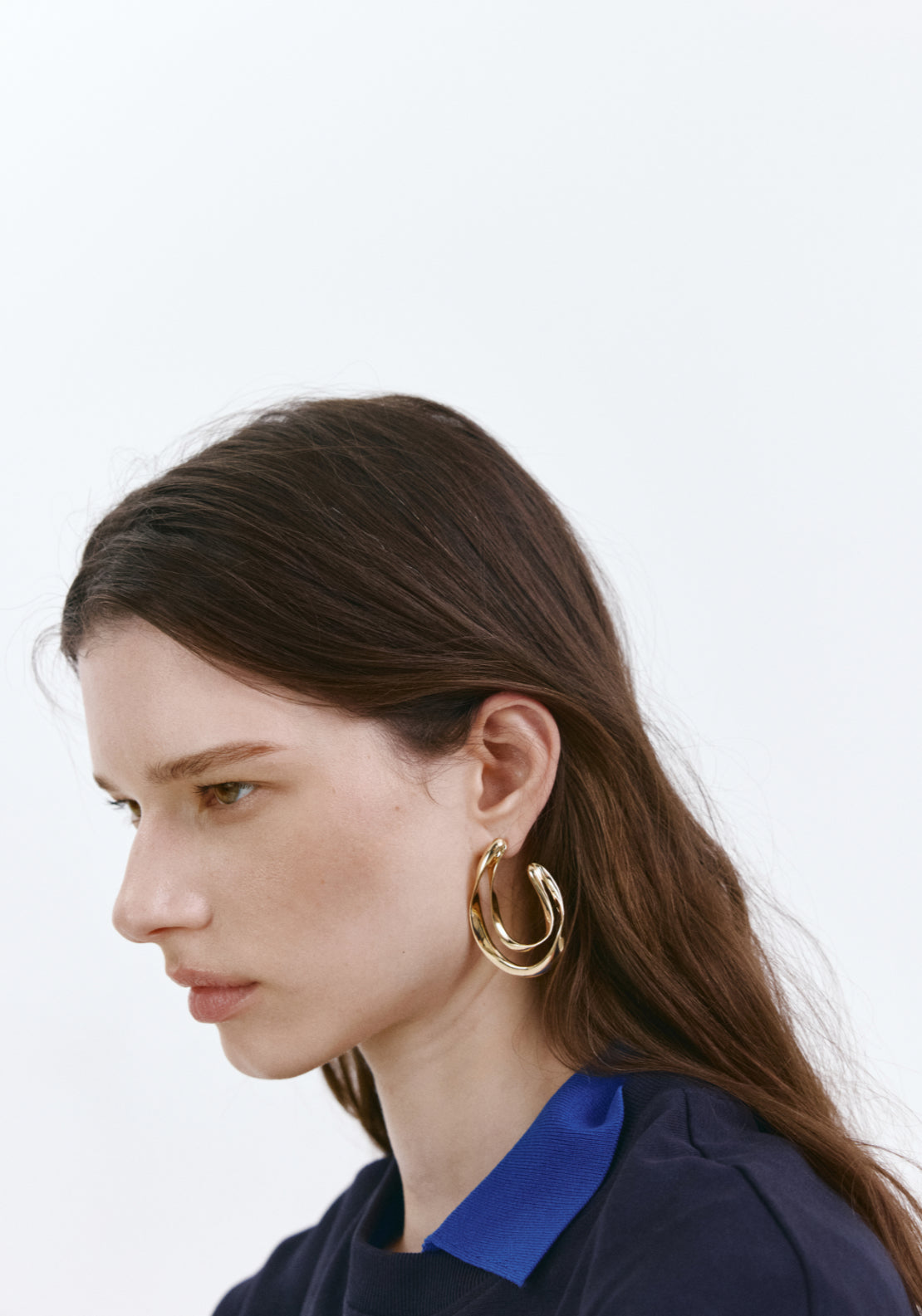 Irregular Oval Earrings - Gold
