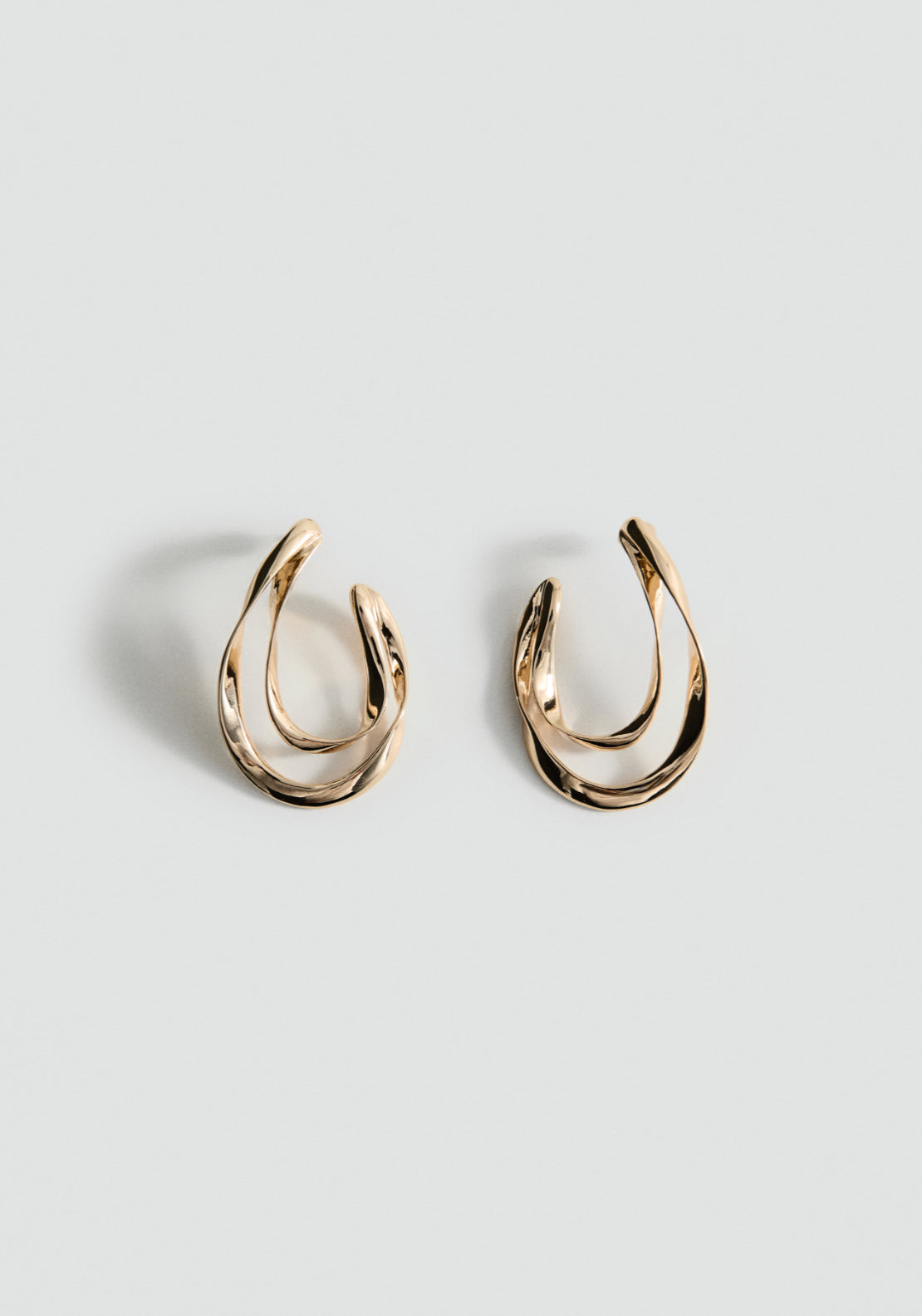 Irregular Oval Earrings - Gold