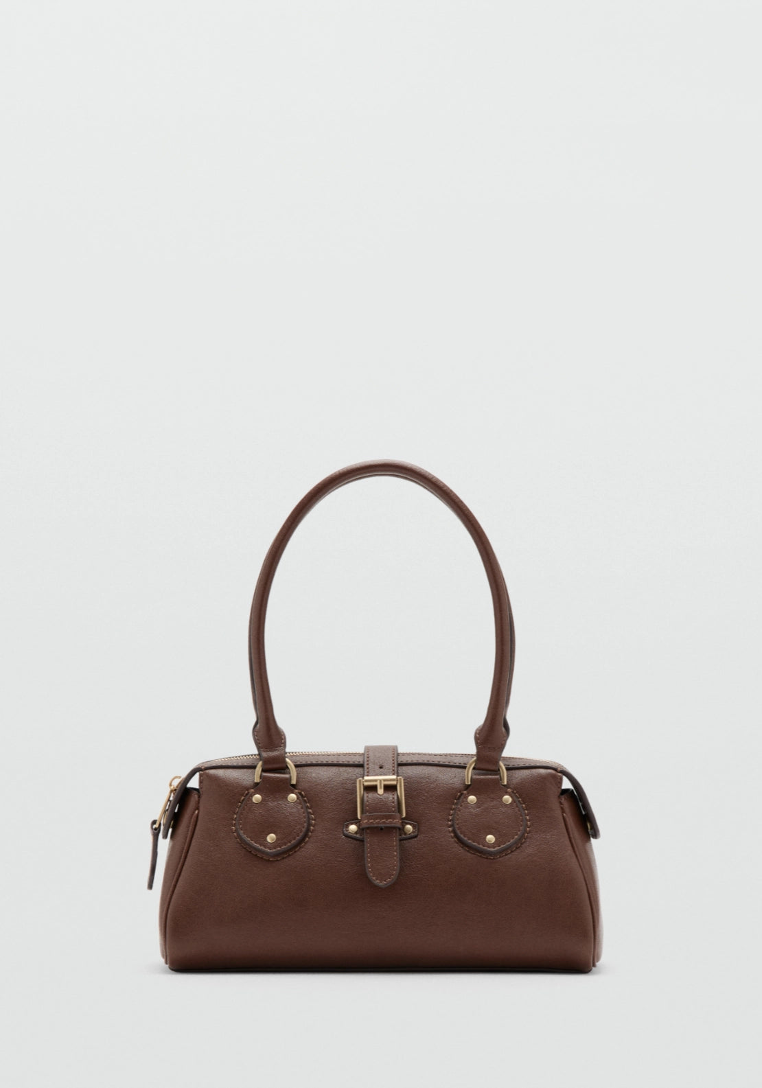 Buckle Bowling Bag - Brown