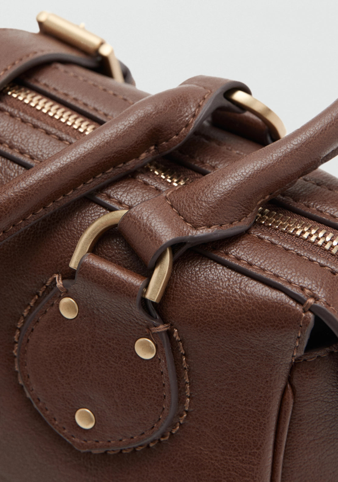 Buckle Bowling Bag - Brown