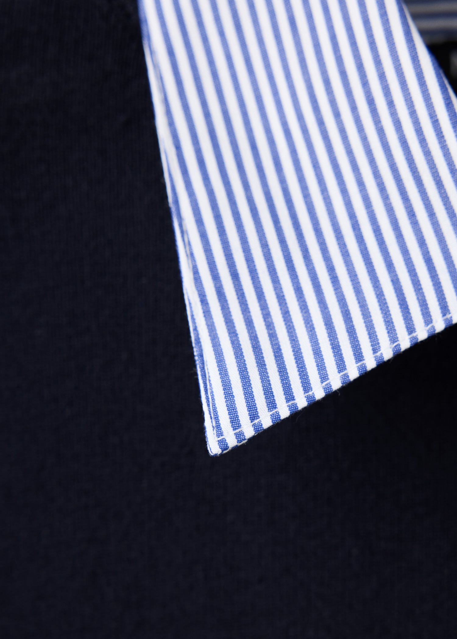 Sporty Striped Polo Neck Sweater - Blue
