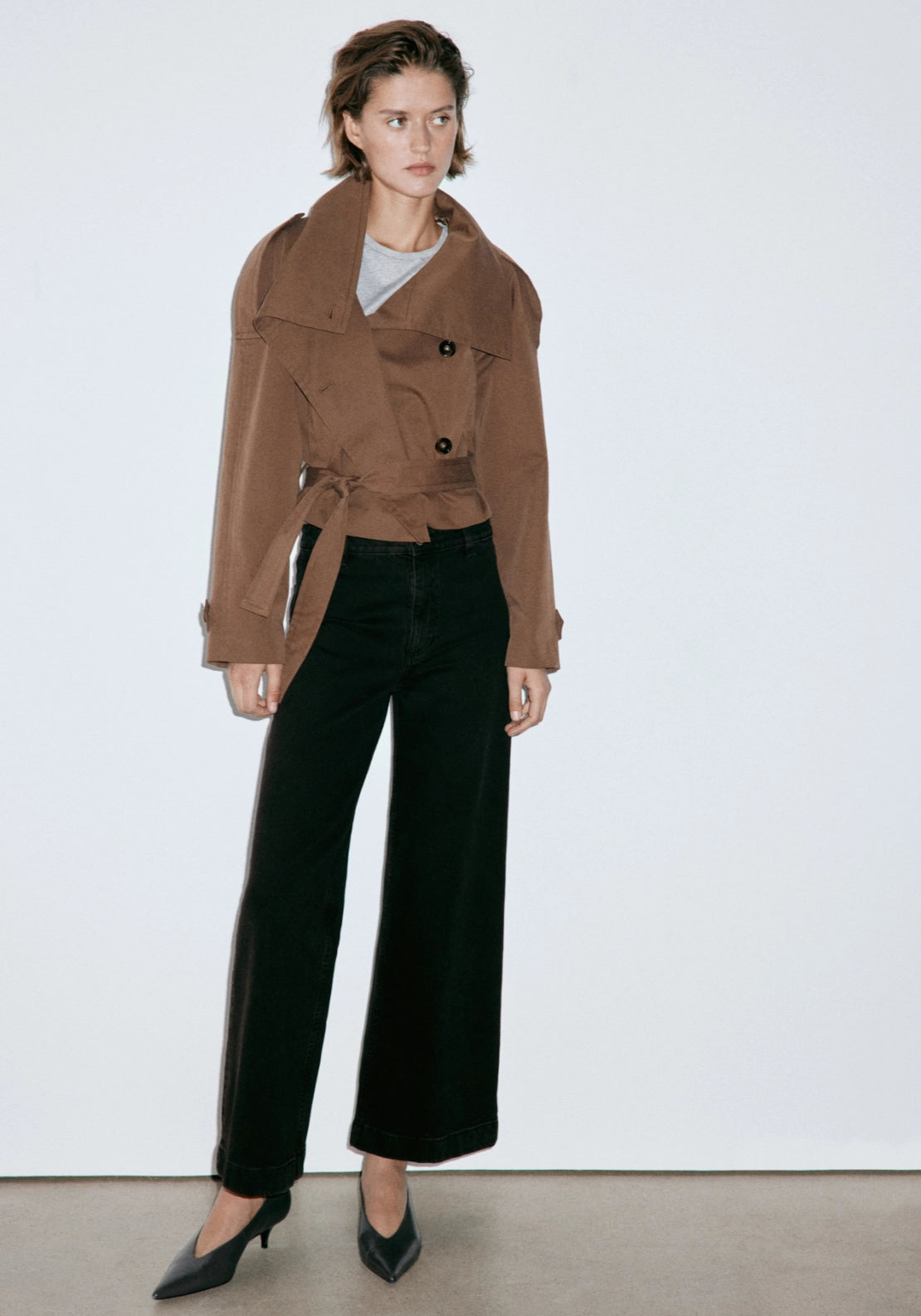 Catherin High Rise Culotte Jeans - Denim Grey