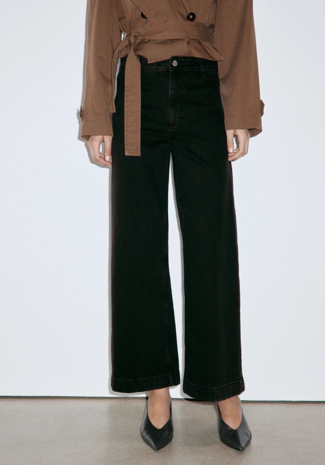 Catherin High Rise Culotte Jeans - Denim Grey