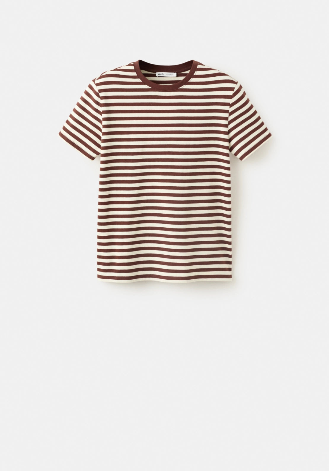 Striped Cotton T-Shirt - Brown