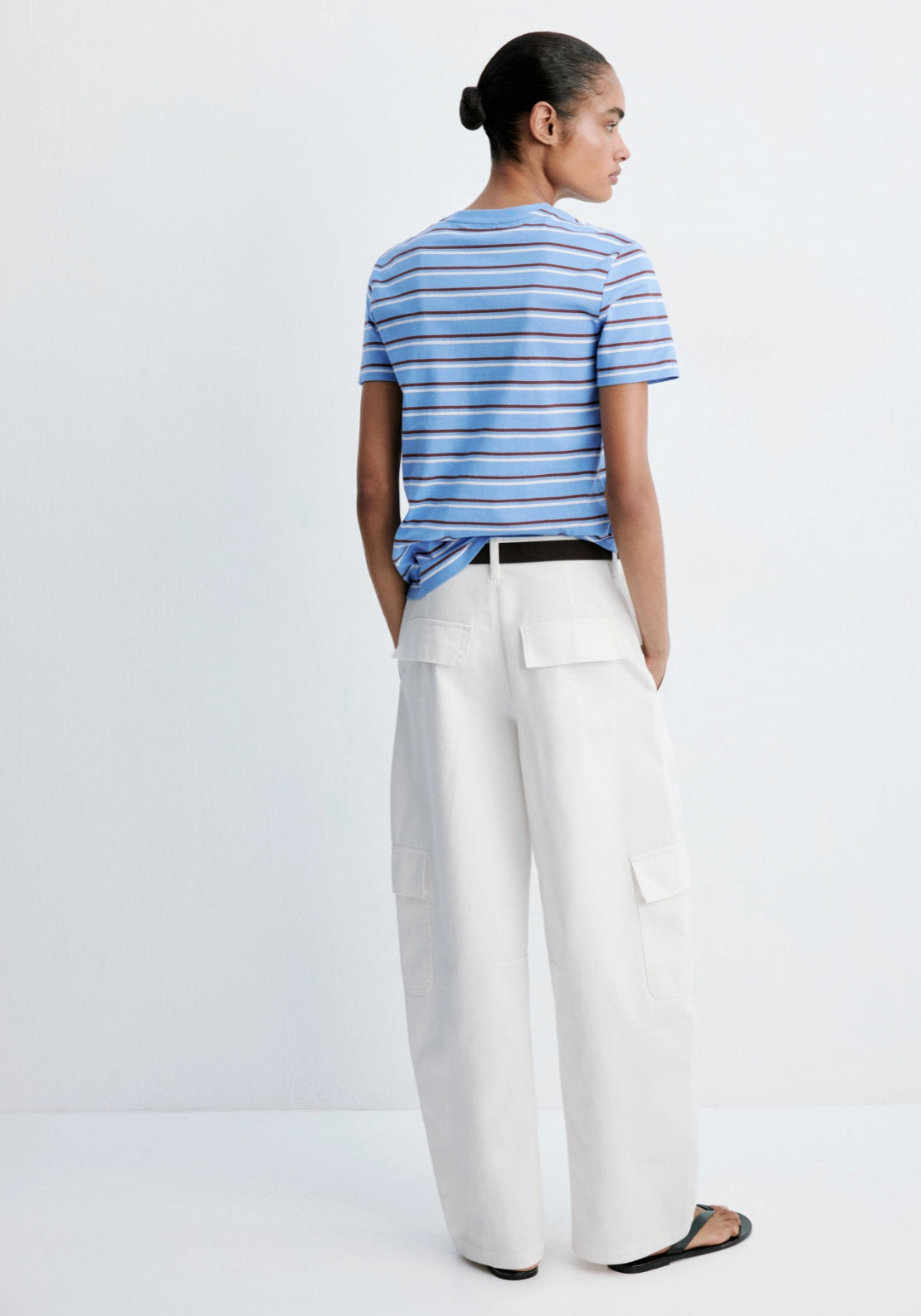 Striped Cotton T-Shirt - Blue
