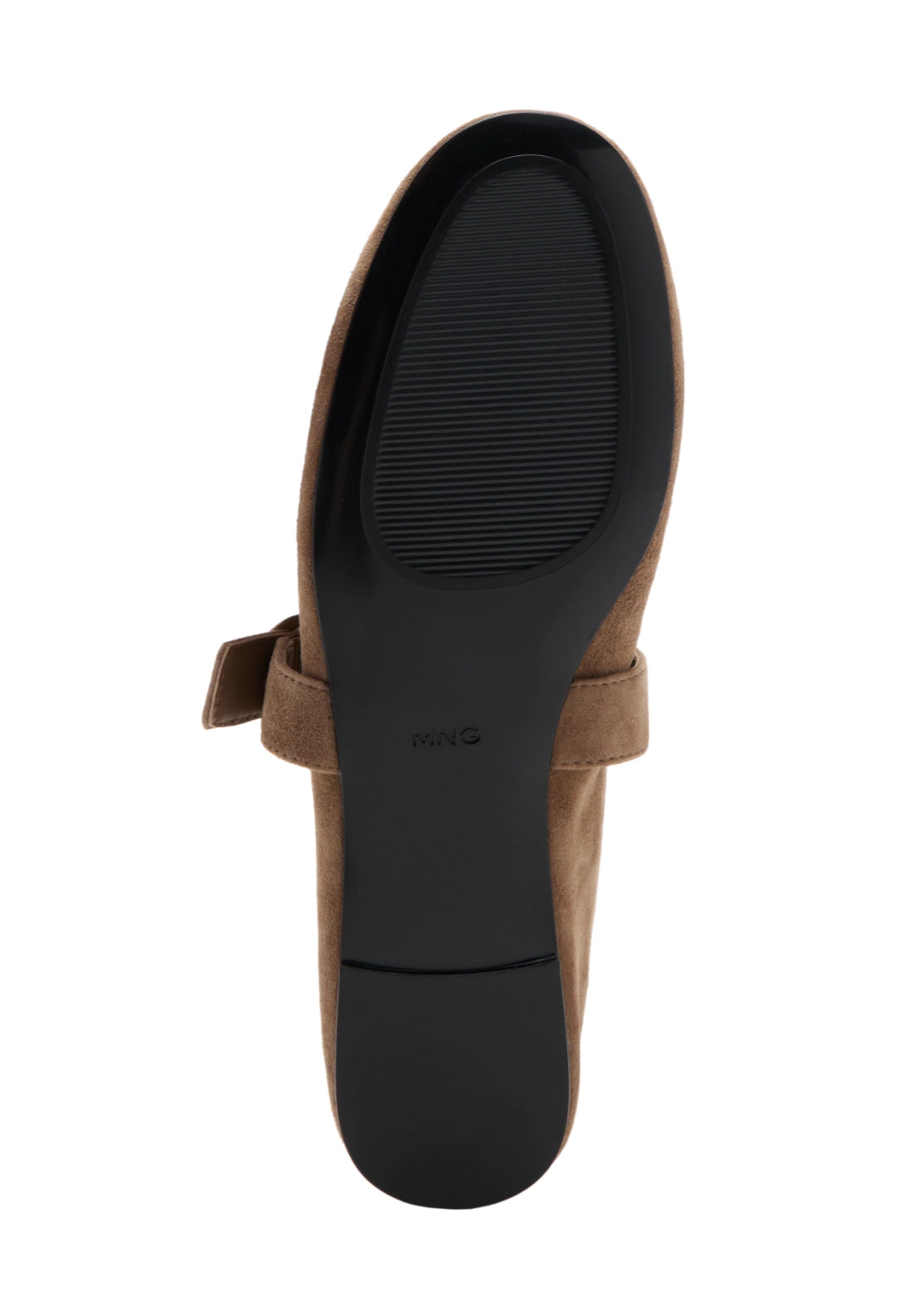Buckle Suede Ballerina - Brown