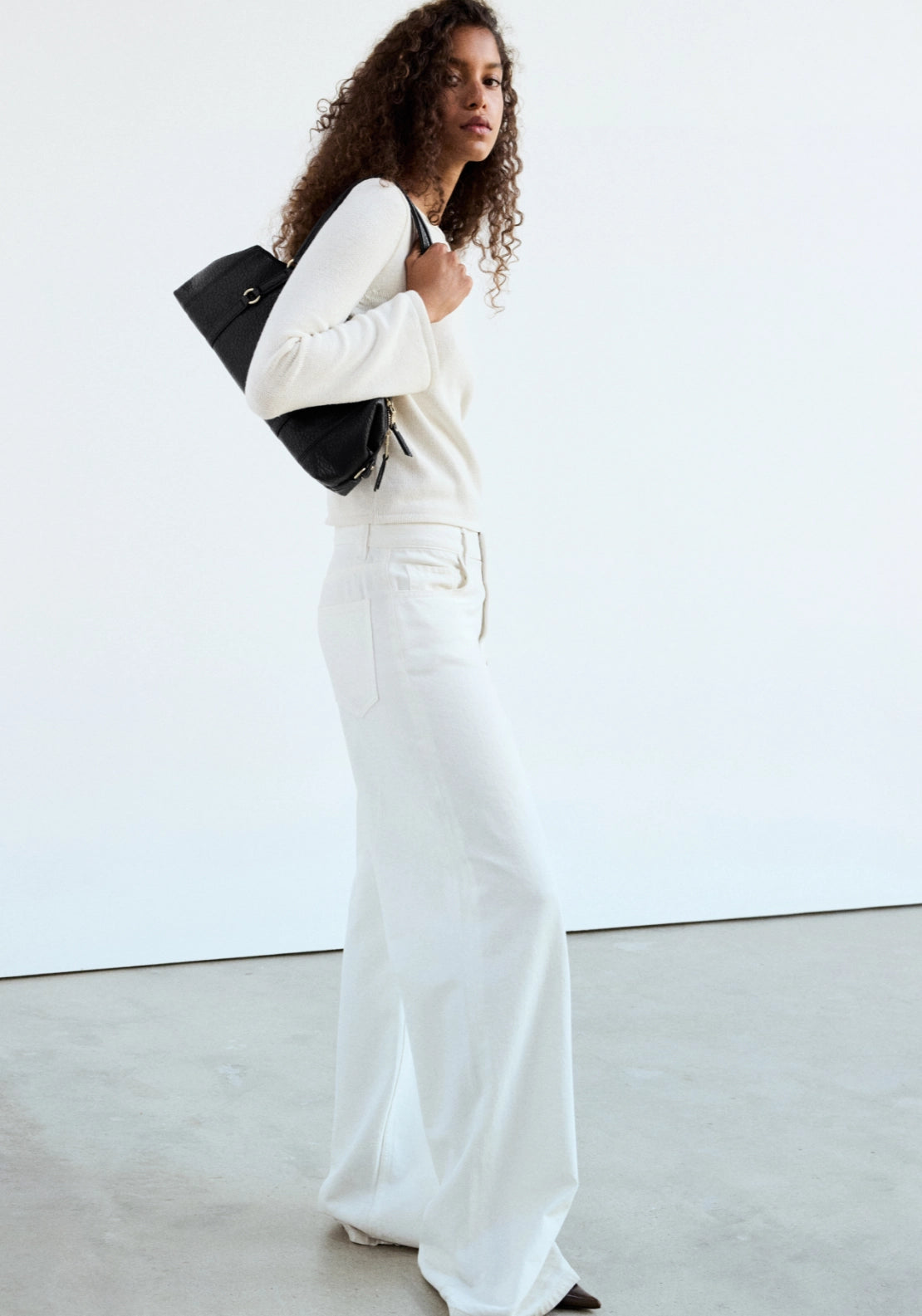 Boat Neck Knitted Sweater - Cream