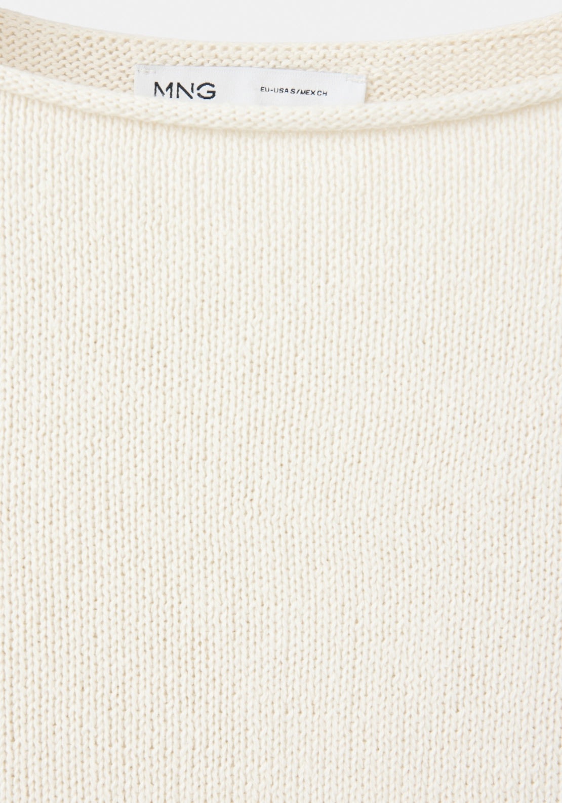 Boat Neck Knitted Sweater - Cream