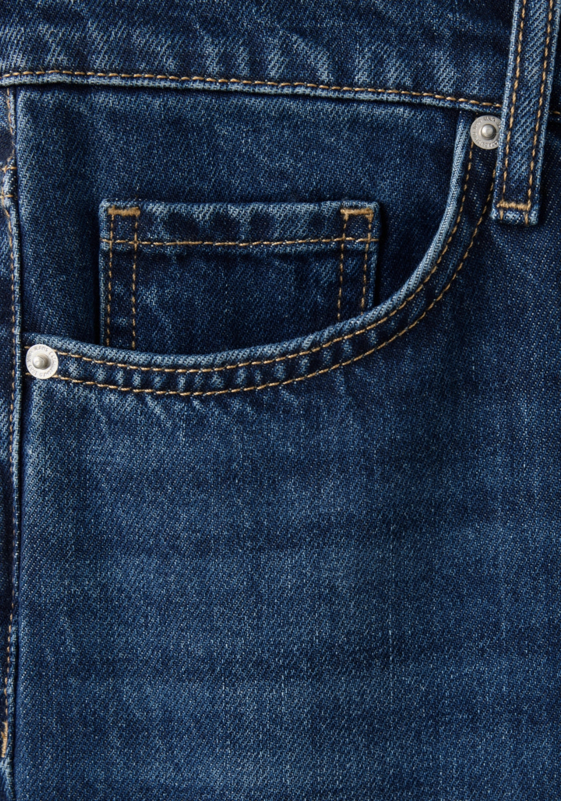 Mid Rise Crop Straight Jeans - Denim Blue
