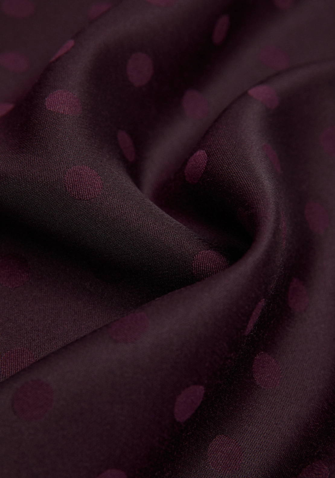 Polka Dot Jacquard Scarf - Burgundy