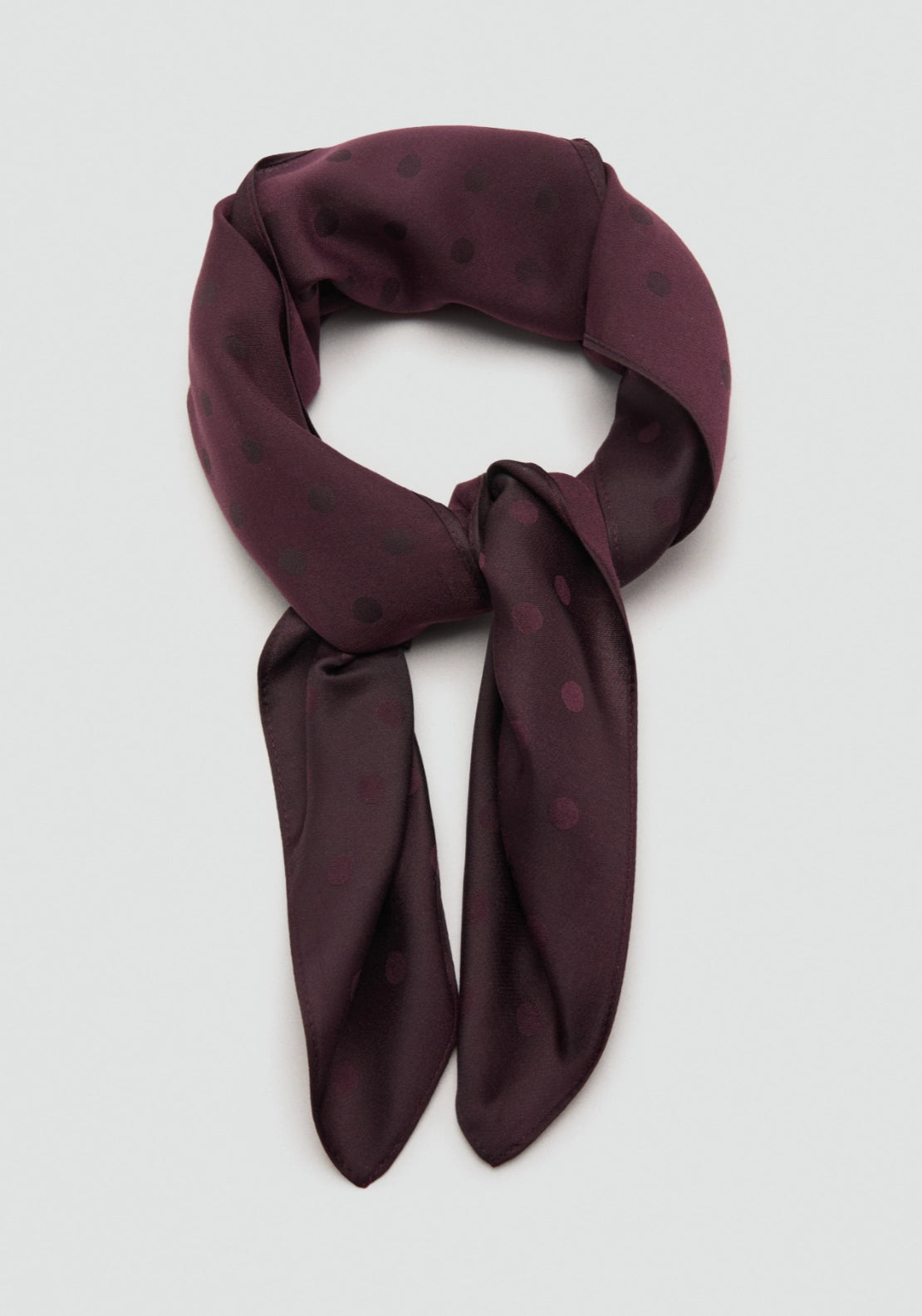 Polka Dot Jacquard Scarf - Burgundy